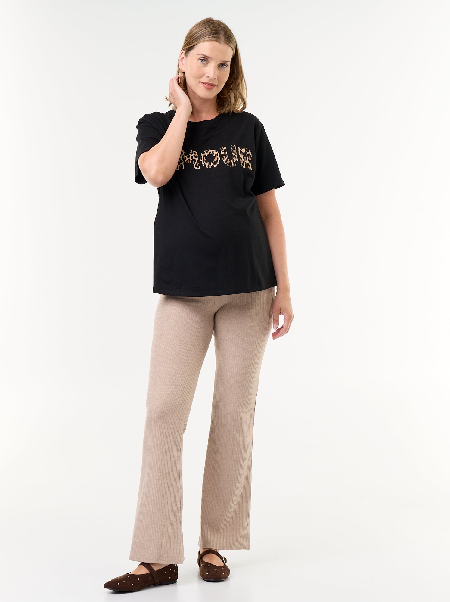 Legging bootcut de maternité - Beige