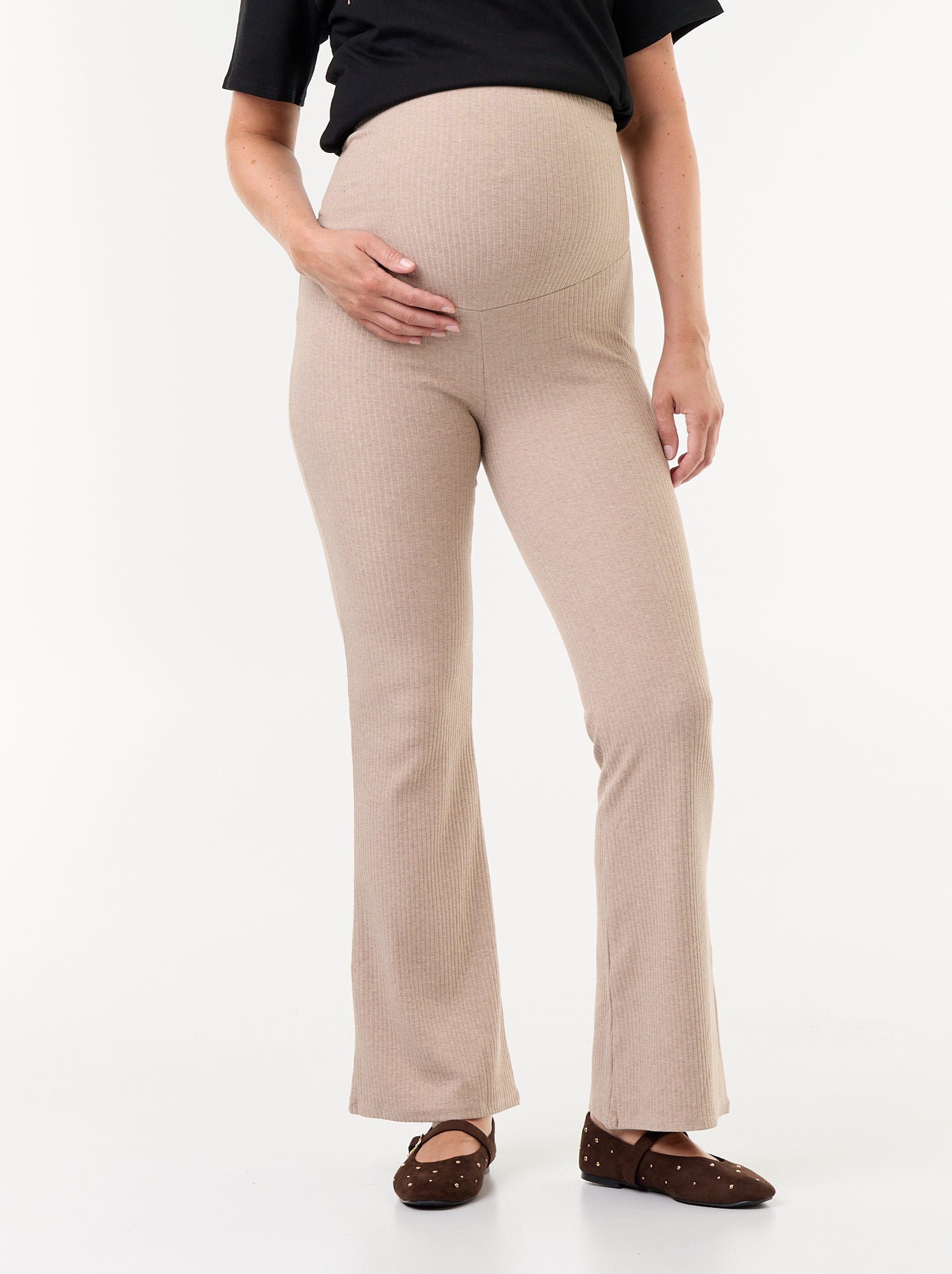 Legging bootcut de maternité - Beige