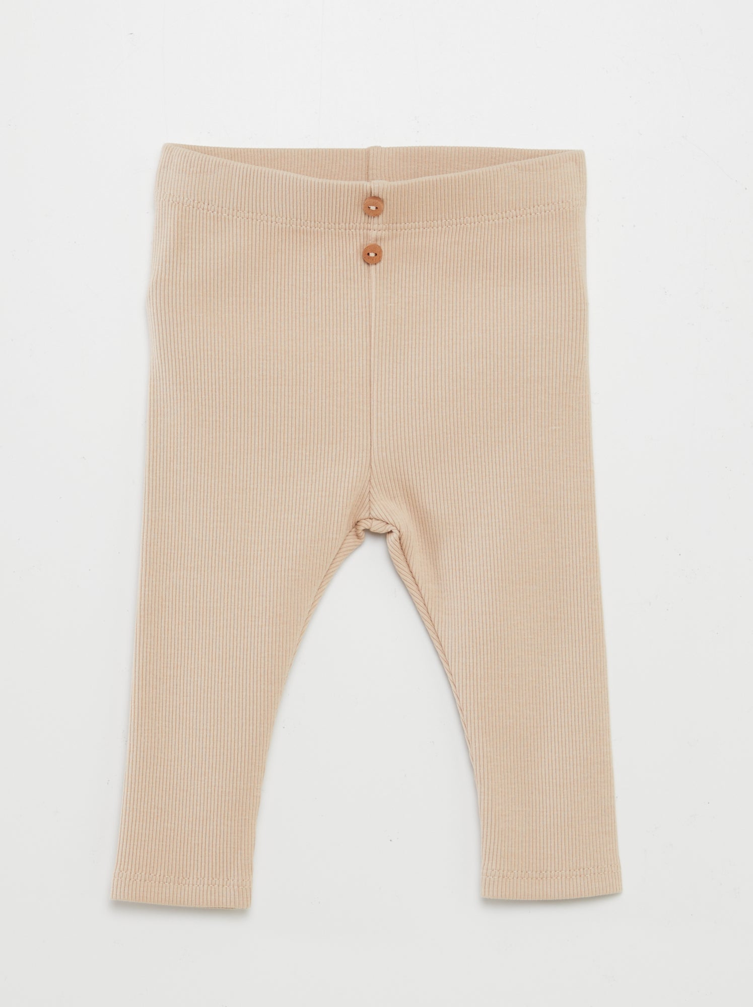 Legging côtelé avec boutons - Beige