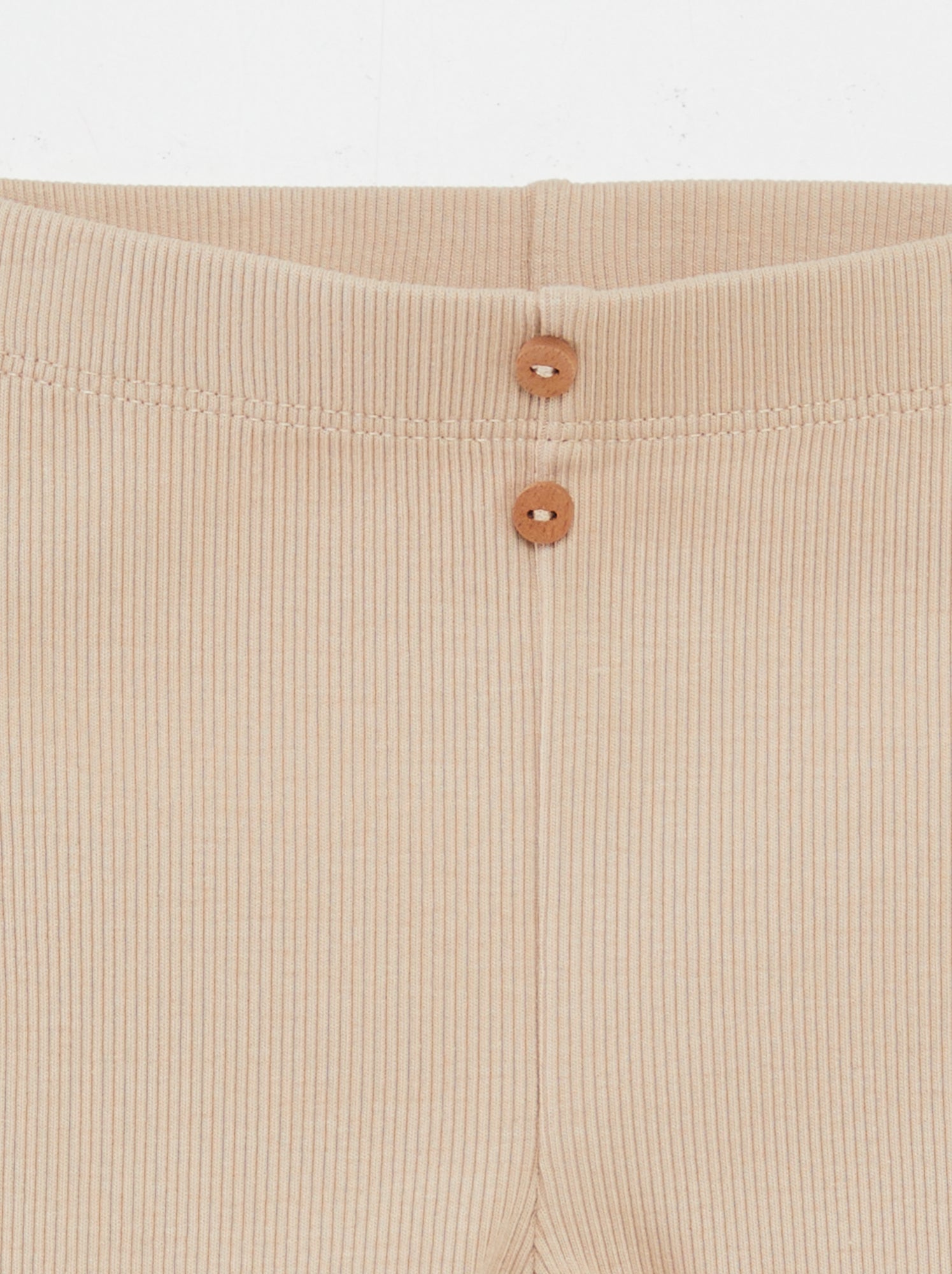 Legging côtelé avec boutons - Beige