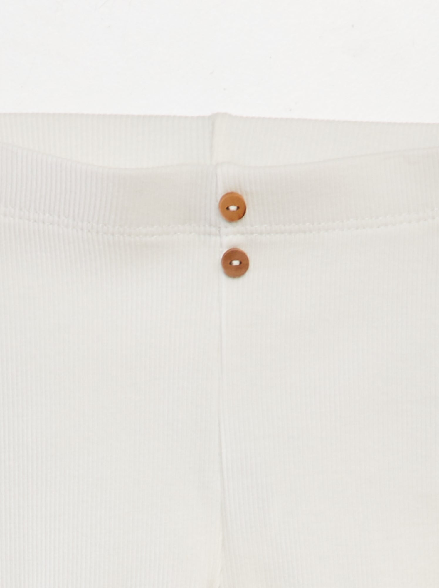 Legging côtelé avec boutons - Blanc