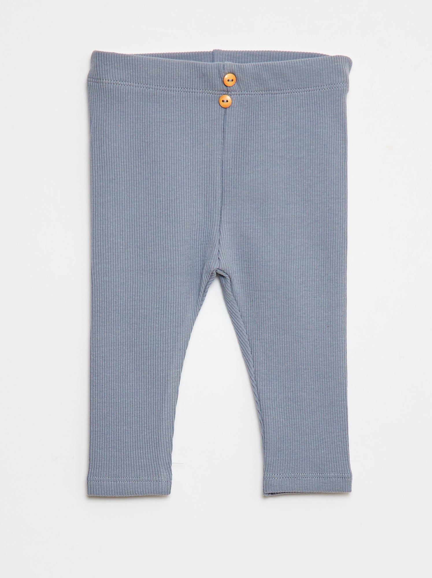 Legging côtelé avec boutons - Bleu