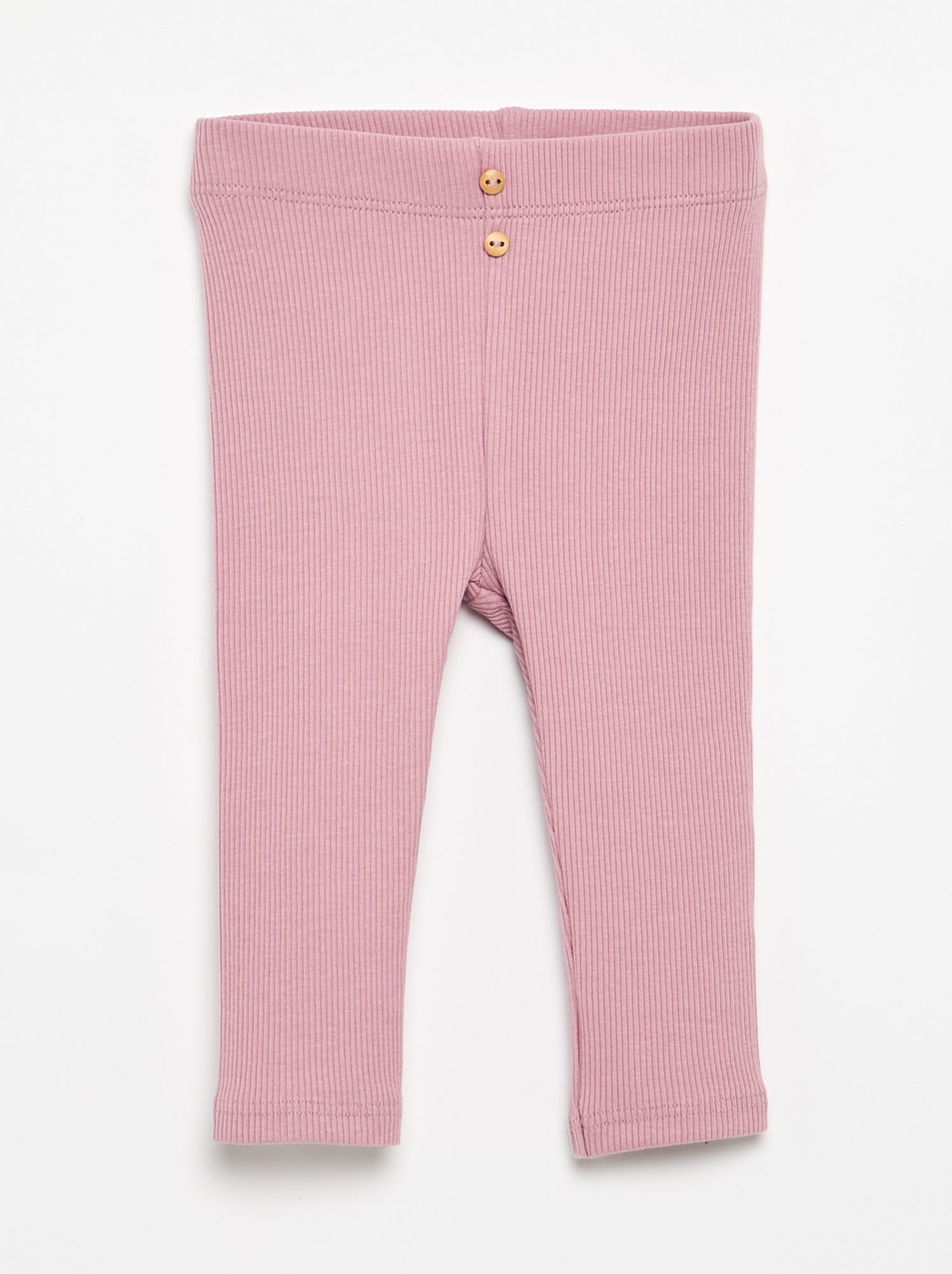 Legging côtelé avec boutons - Rose