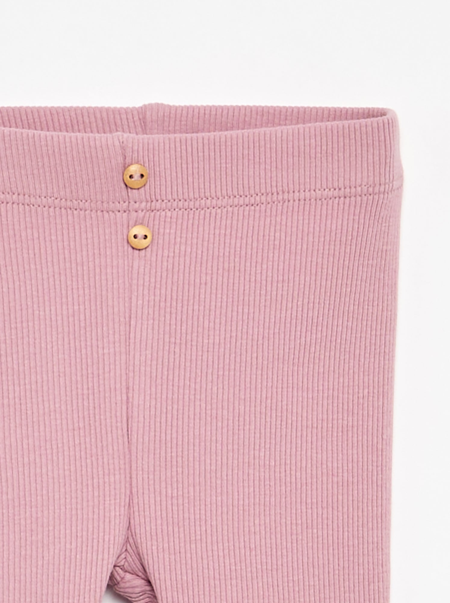 Legging côtelé avec boutons - Rose