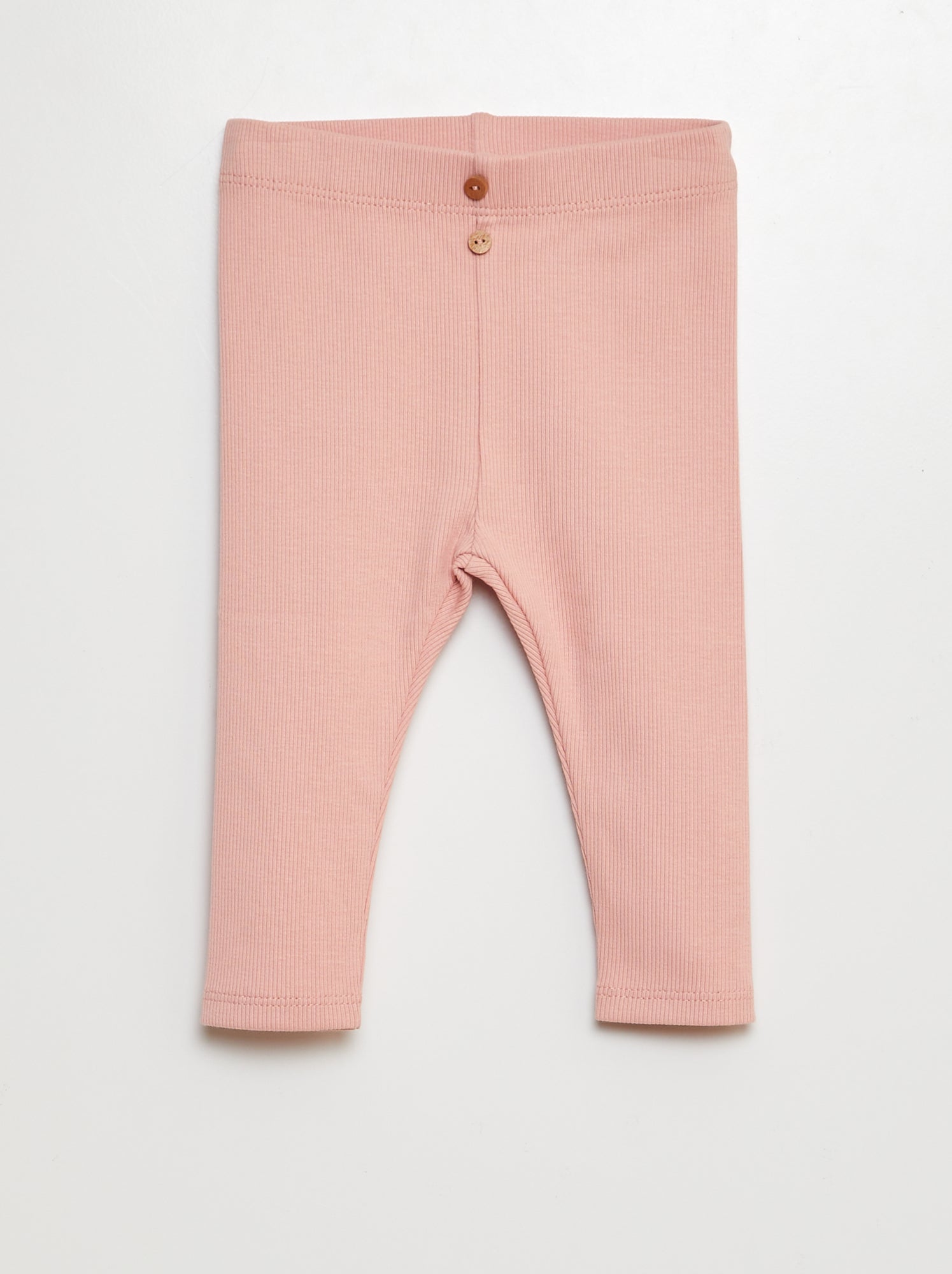 Legging côtelé avec boutons - ROSE