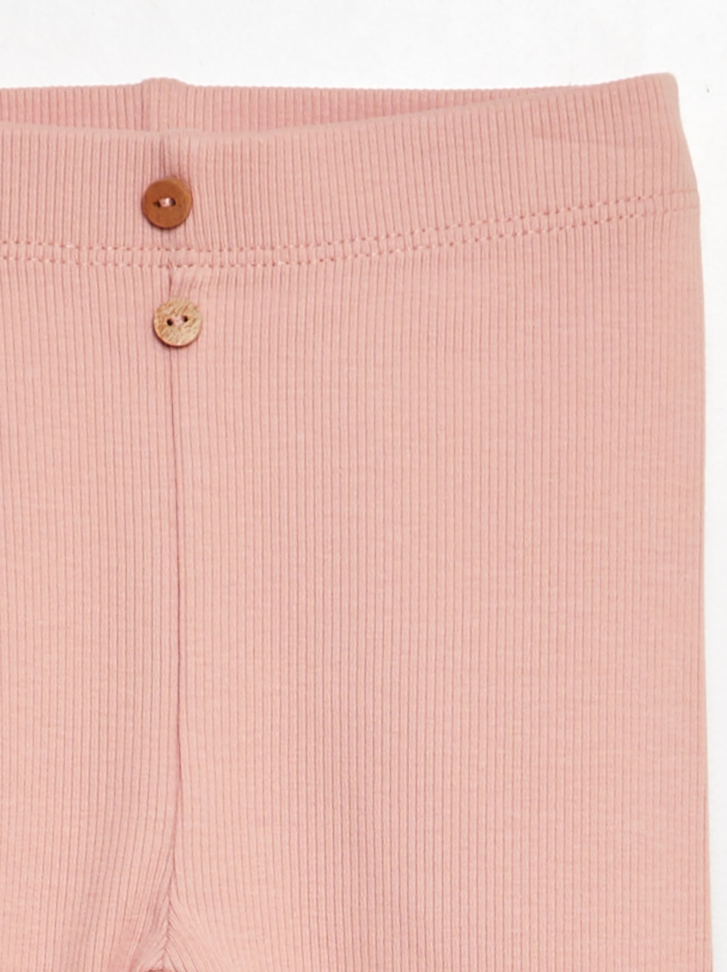 Legging côtelé avec boutons - ROSE