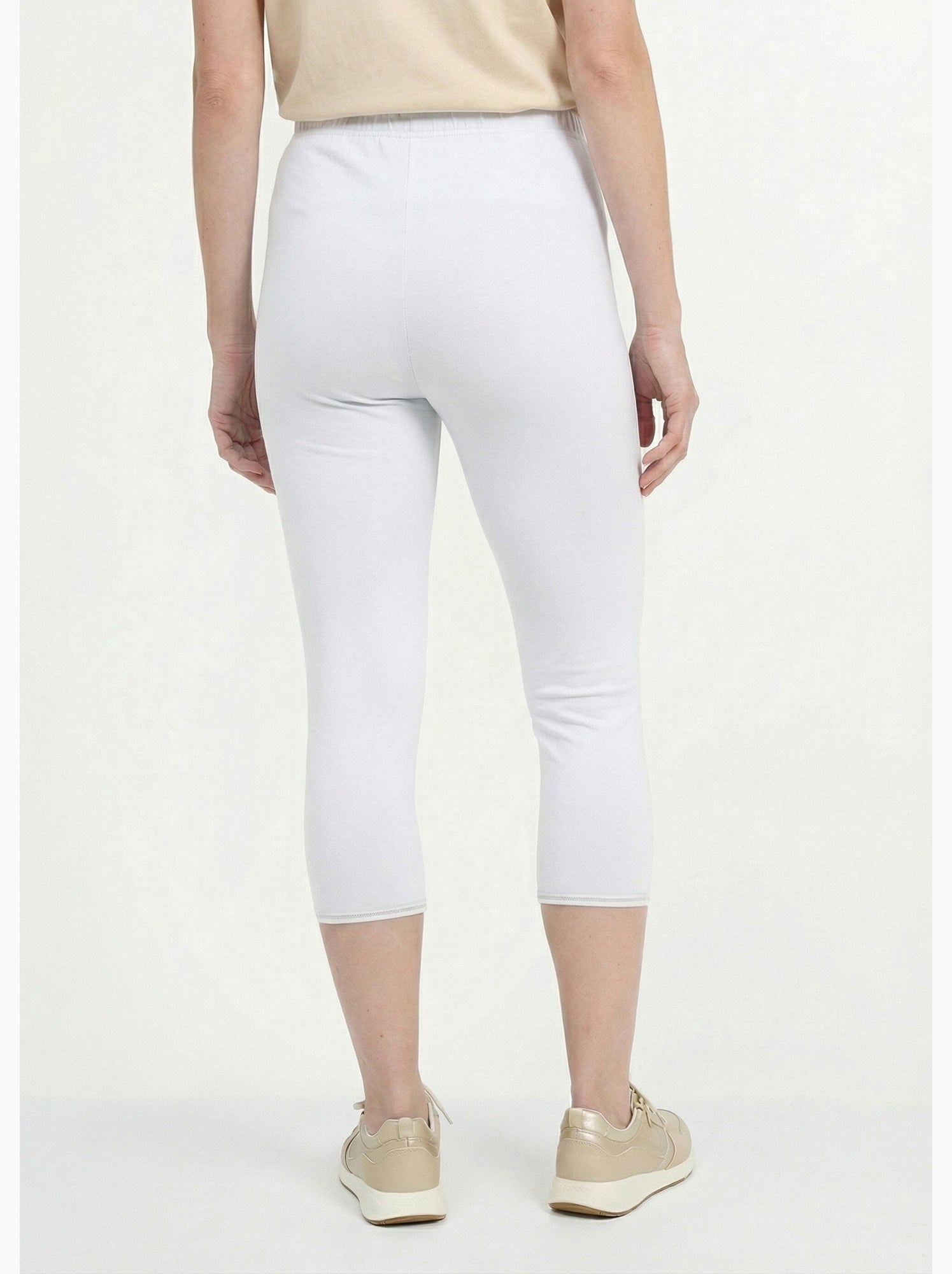 Legging court galon ajouré coton stretch - afibel - Blanc