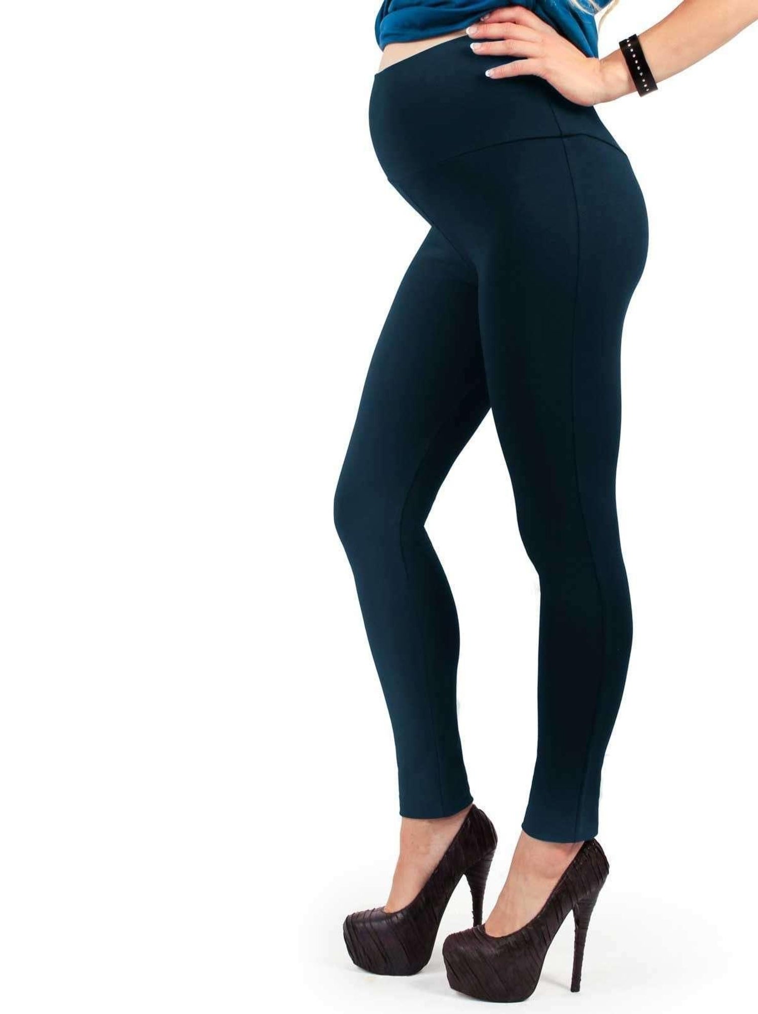 Legging de grossesse 4 saisons en coton - Bleu - Bleu