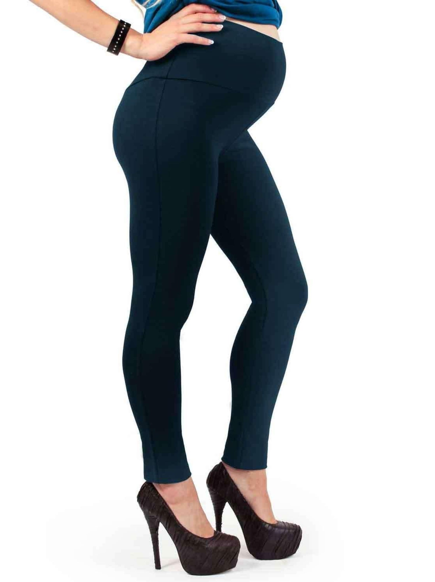 Legging de grossesse 4 saisons en coton - Bleu - Bleu
