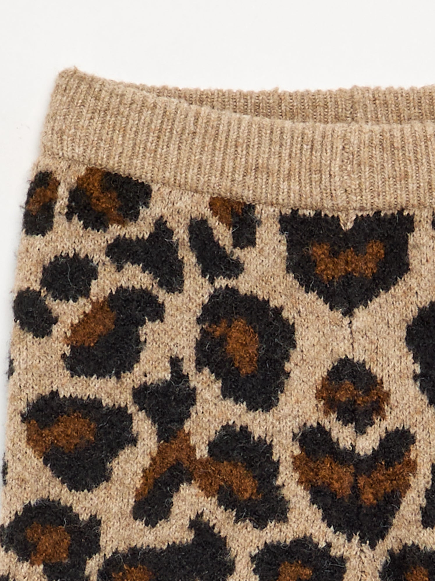 Legging en tricot à motif léopard - Beige