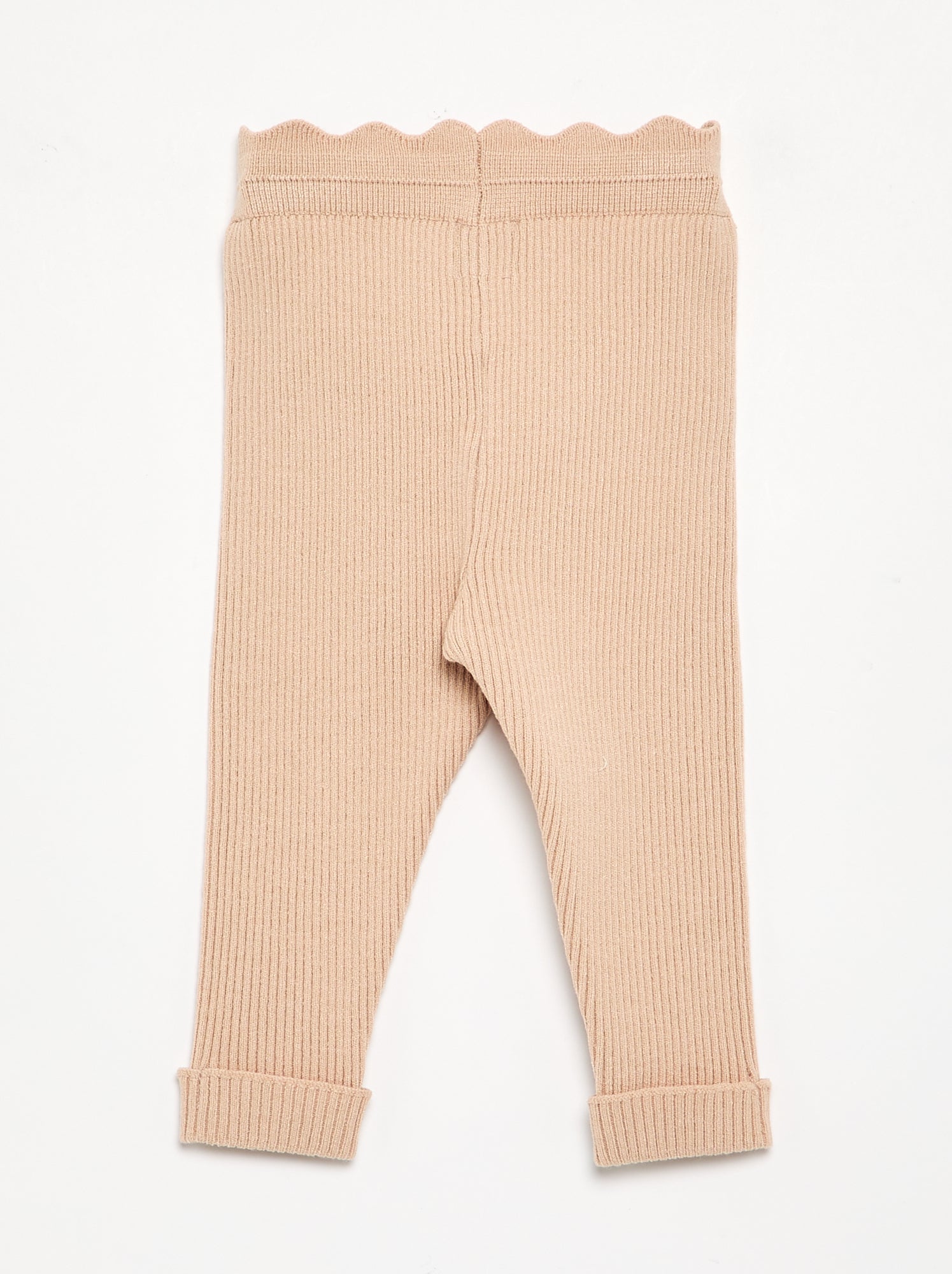 Legging en tricot avec nœud à la taille - Beige