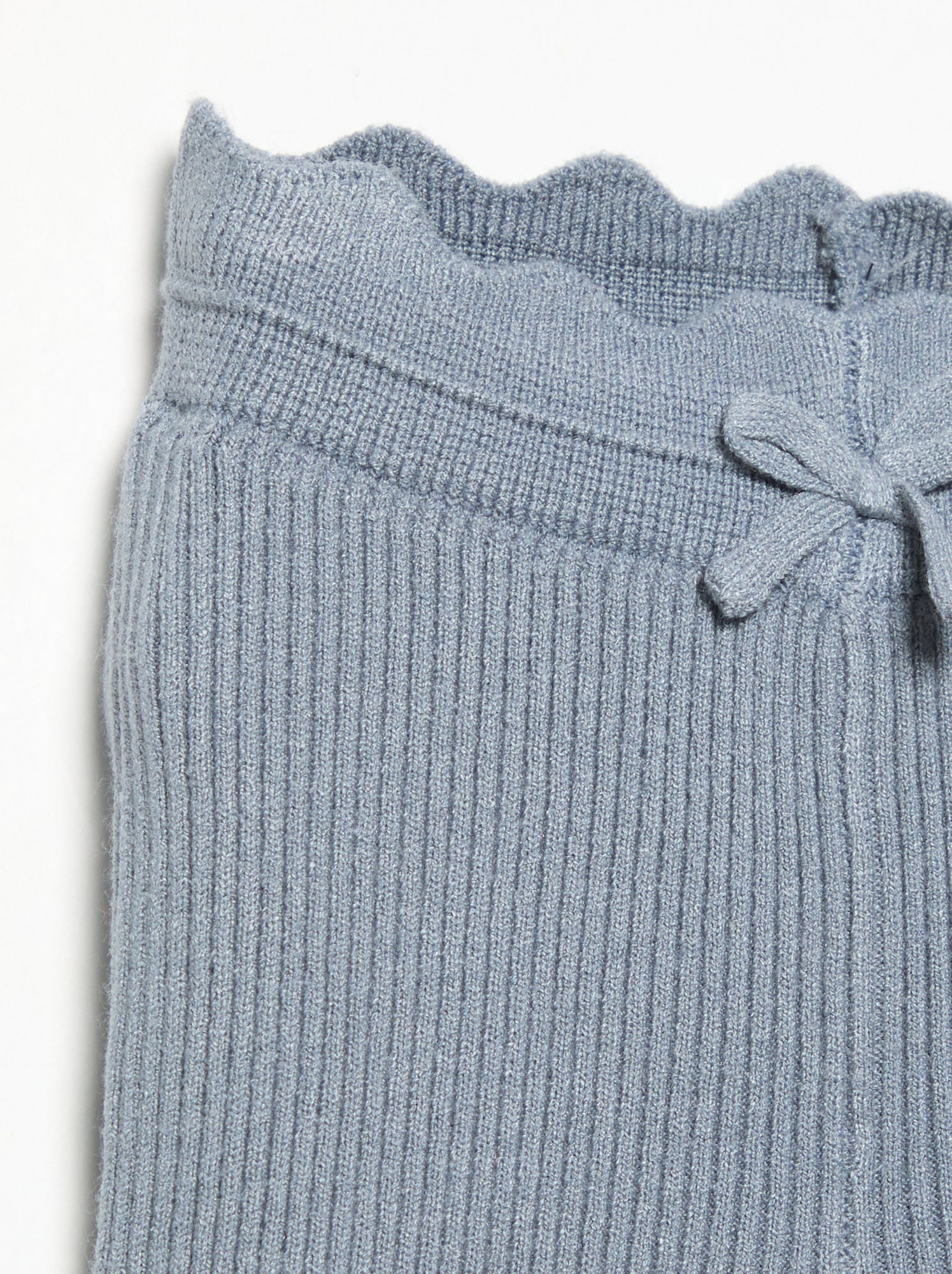 Legging en tricot avec nœud à la taille - Bleu
