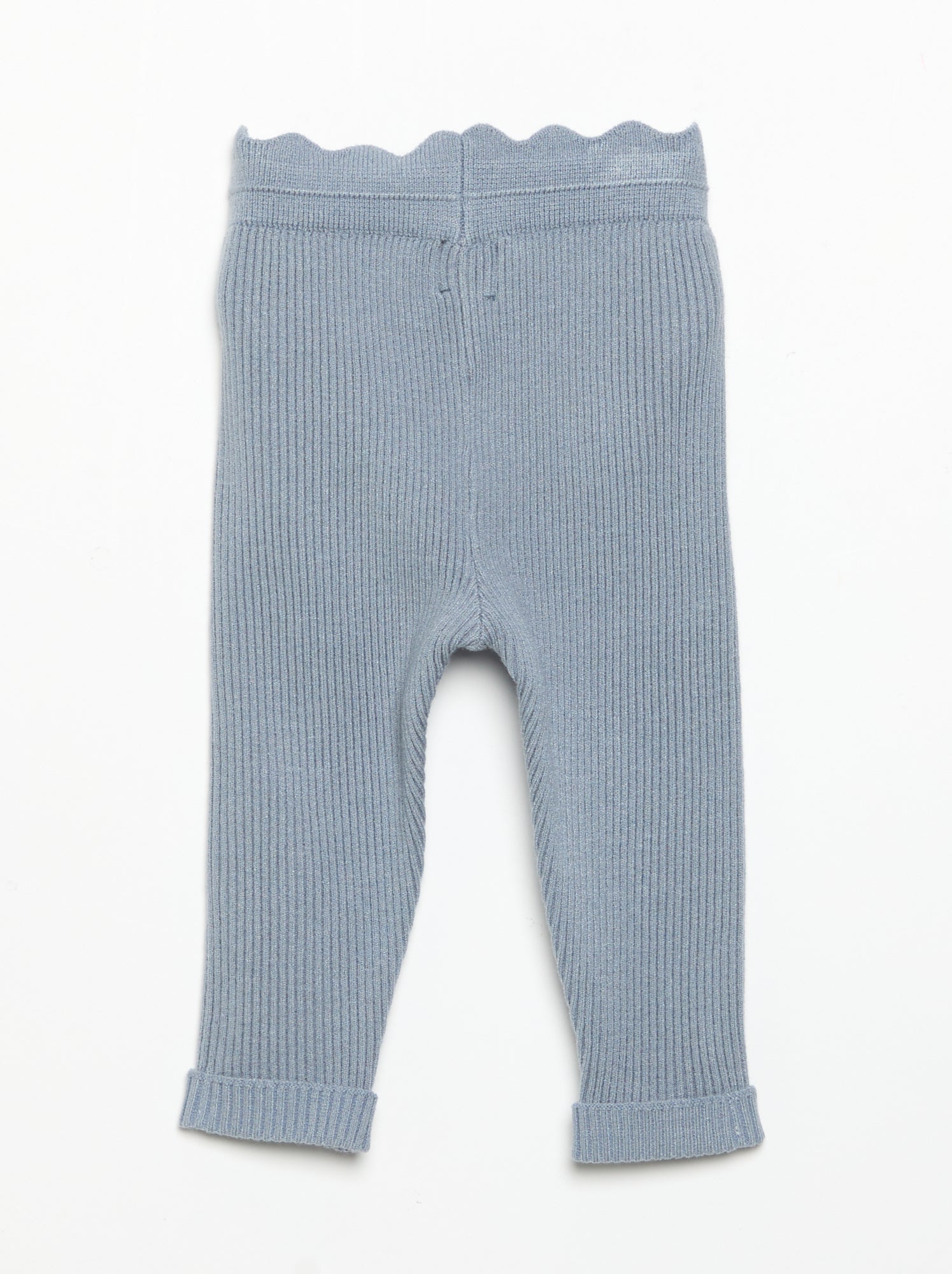 Legging en tricot avec nœud à la taille - Bleu