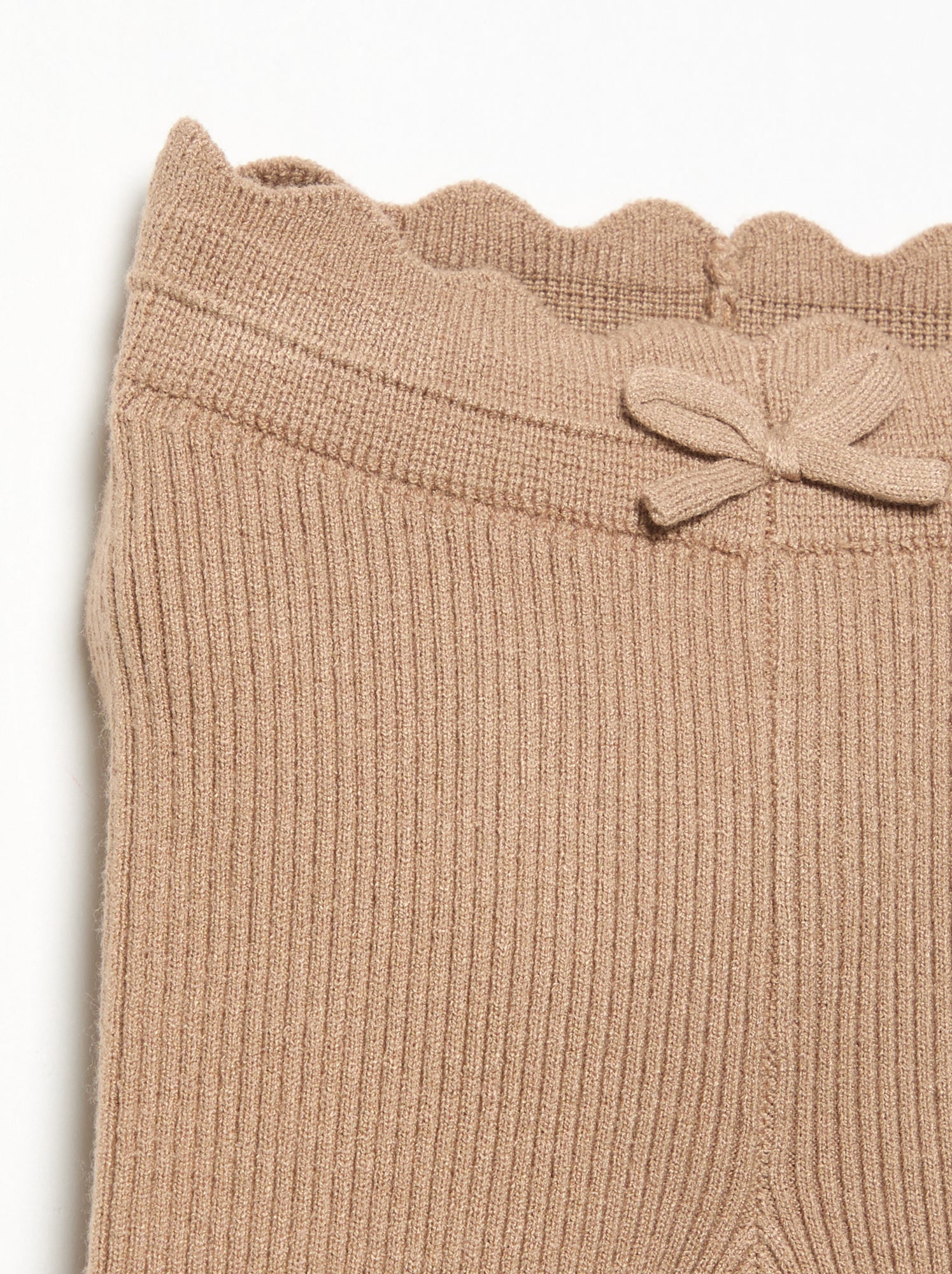 Legging en tricot avec nœud à la taille - Marron