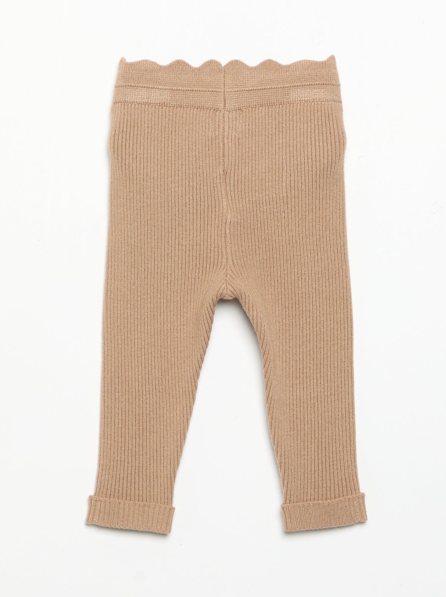 Legging en tricot avec nœud à la taille - Marron