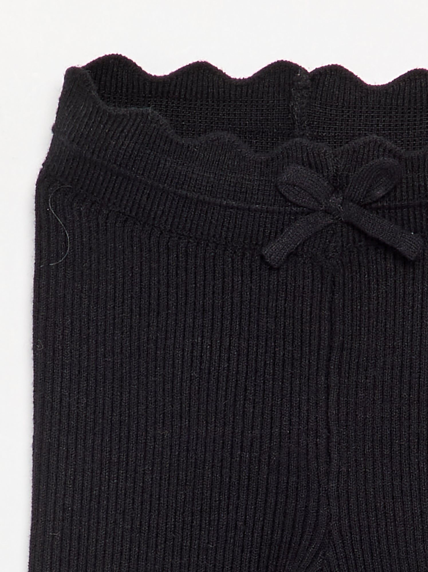 Legging en tricot avec nœud à la taille - Noir