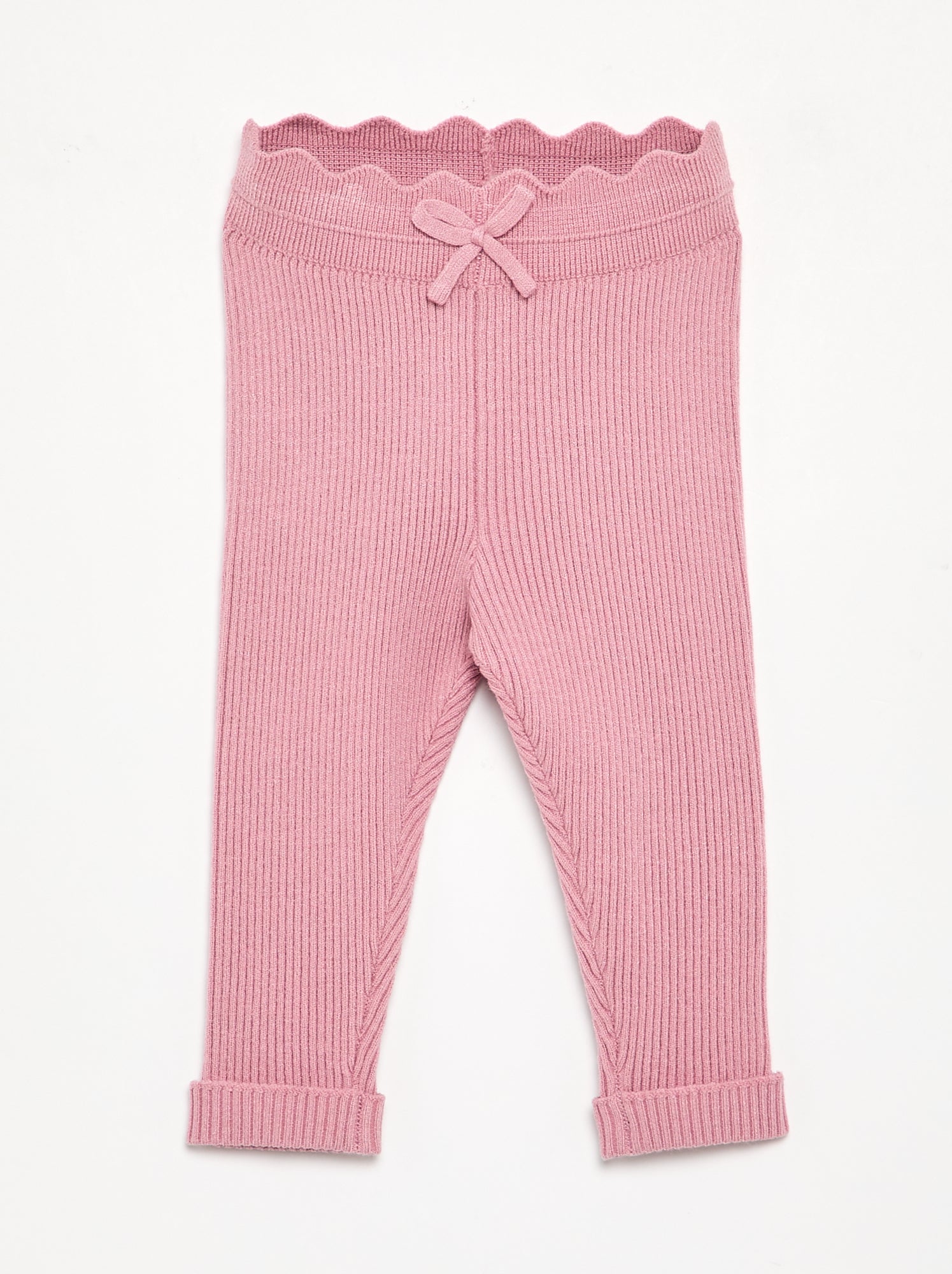 Legging en tricot avec nœud à la taille - Rose (GDA92_3)