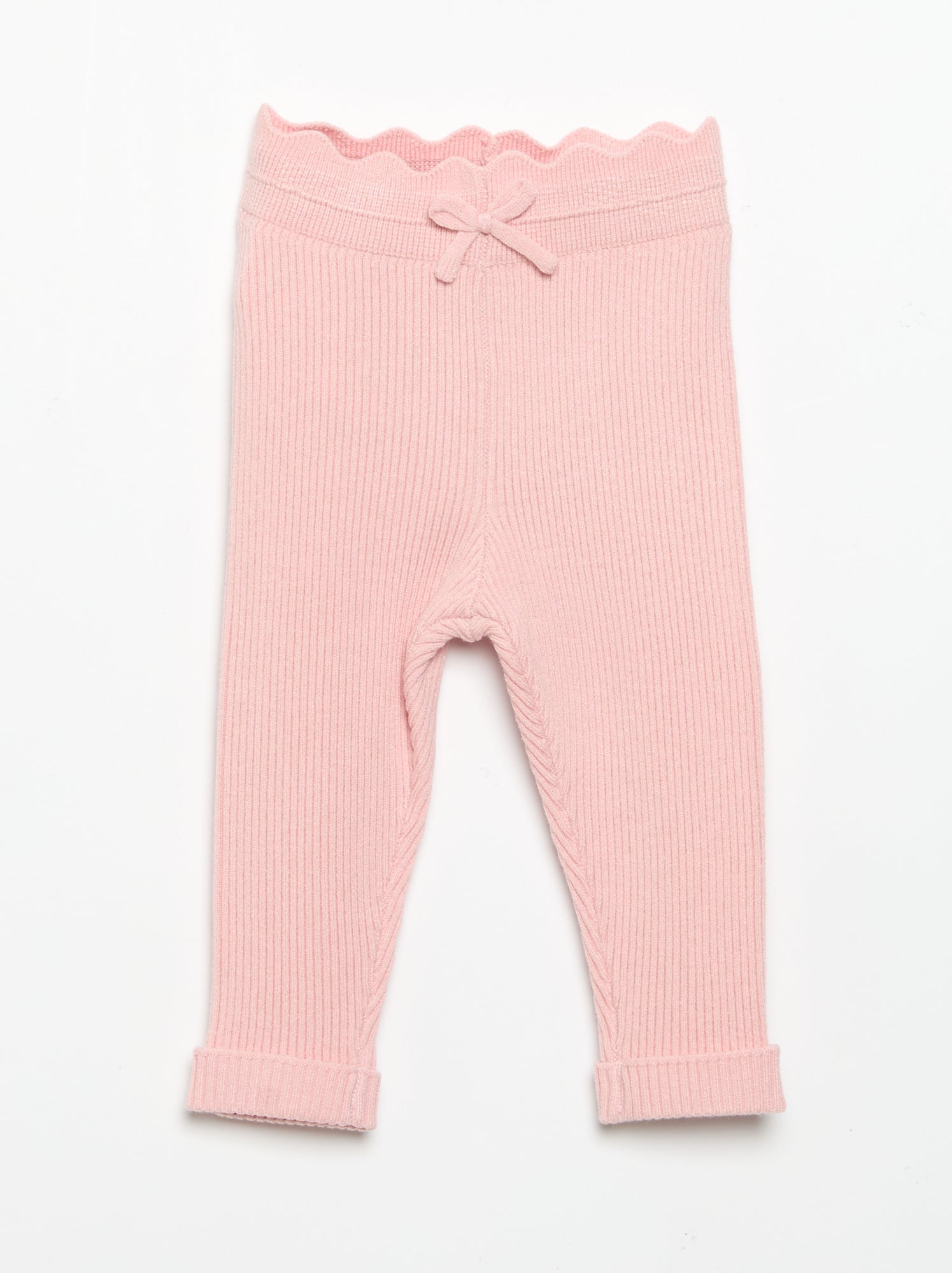 Legging en tricot avec nœud à la taille - Rose (GDA92_4)