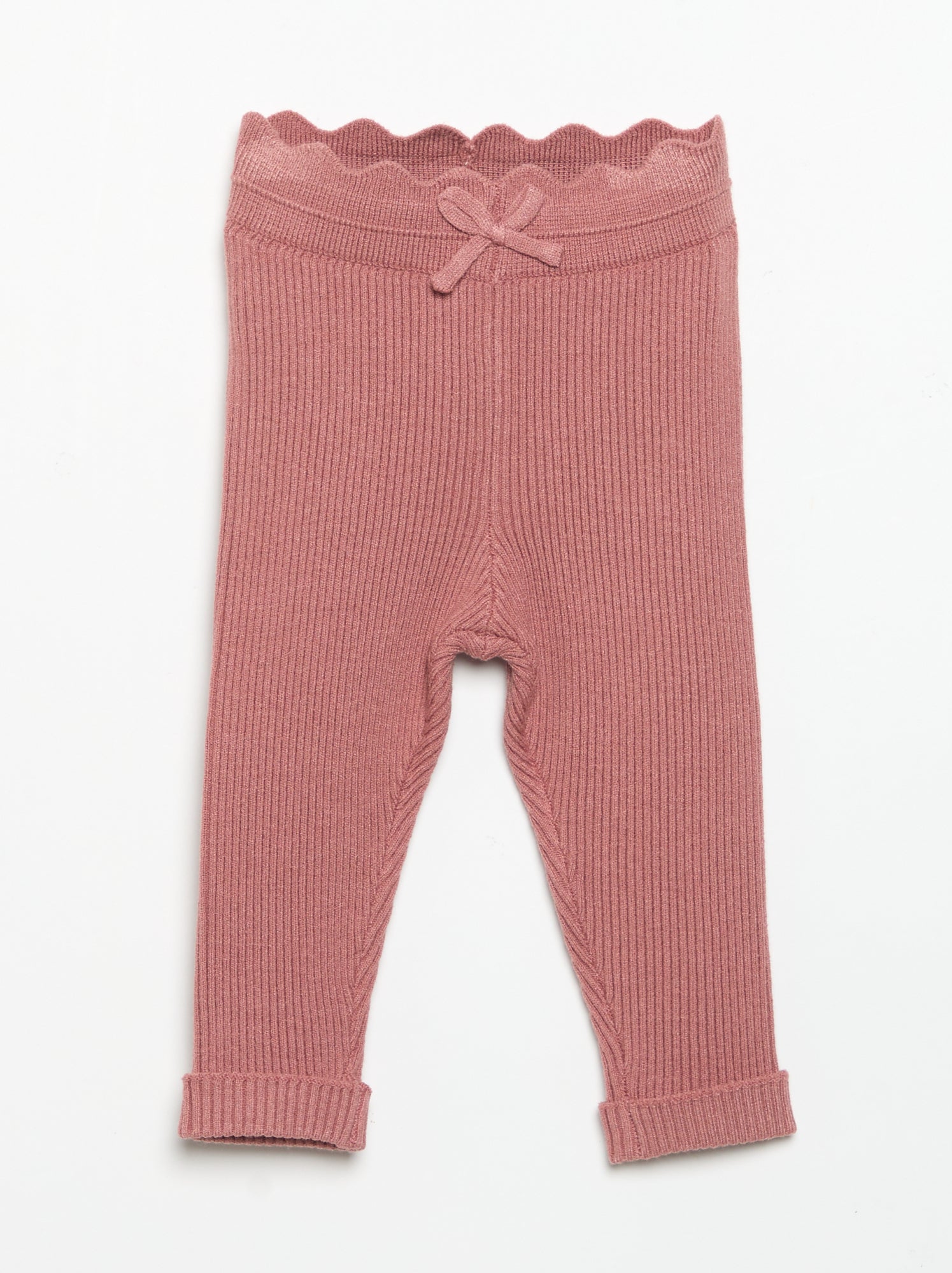 Legging en tricot avec nœud à la taille - Rose (GDA92_7)