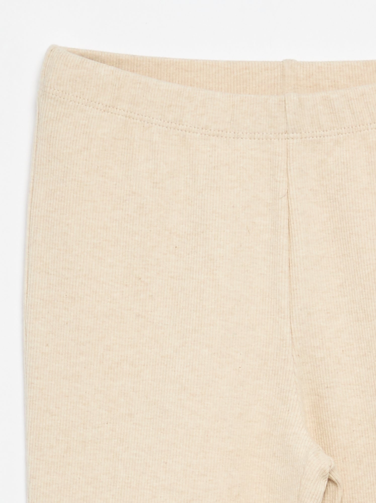 Legging flare en maille côtelée - Beige