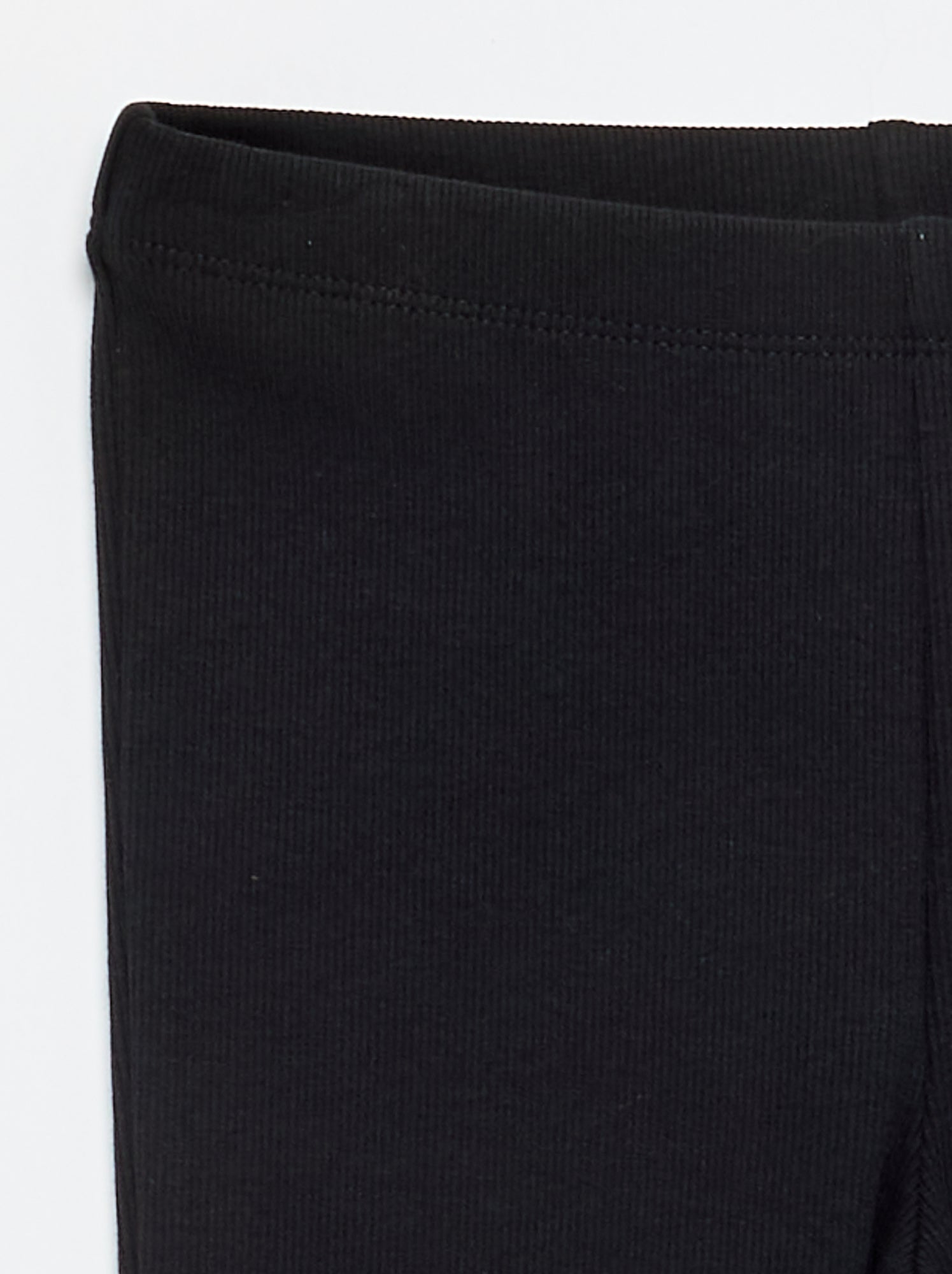 Legging flare en maille côtelée - Noir