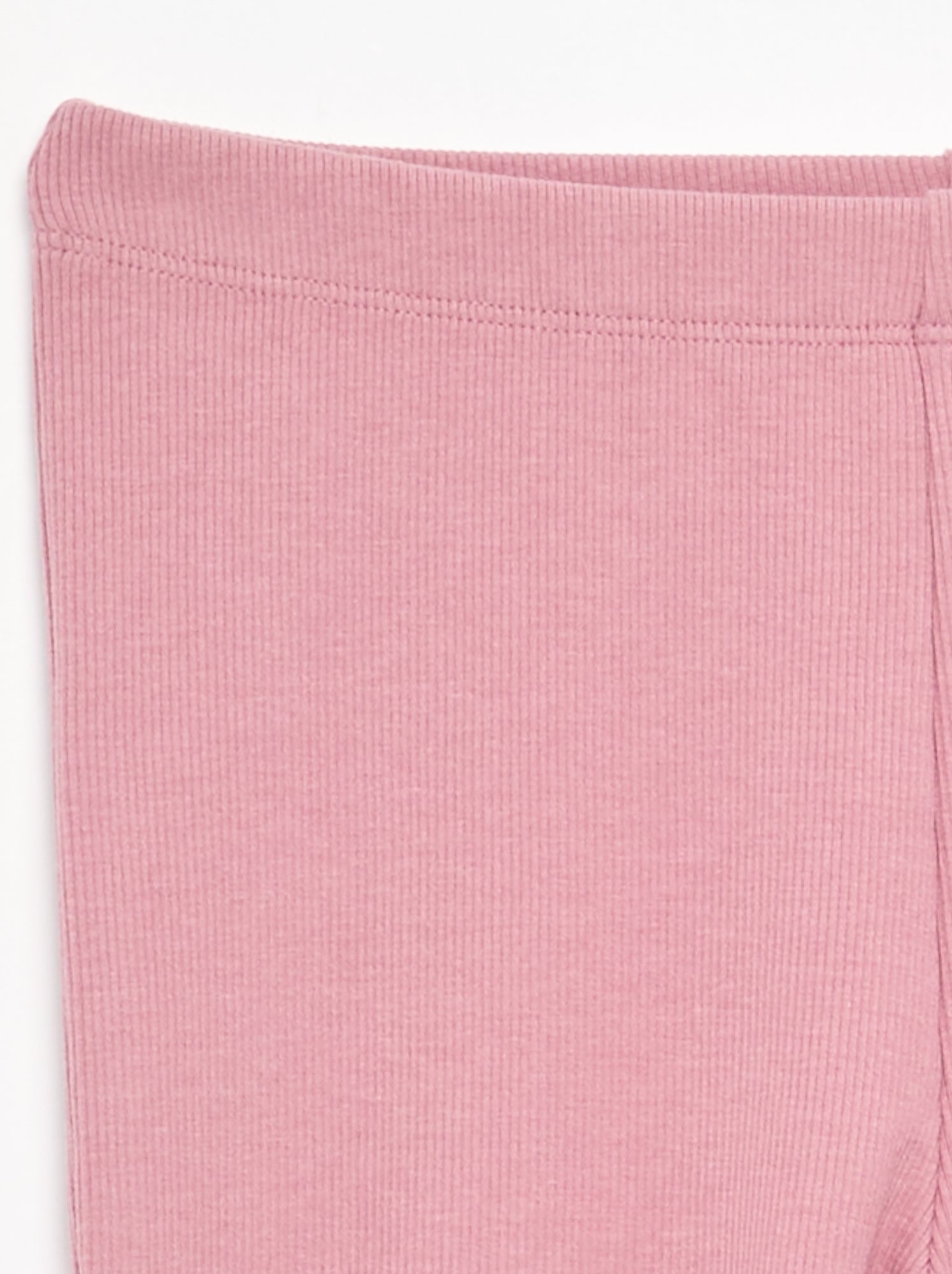Legging flare en maille côtelée - Rose