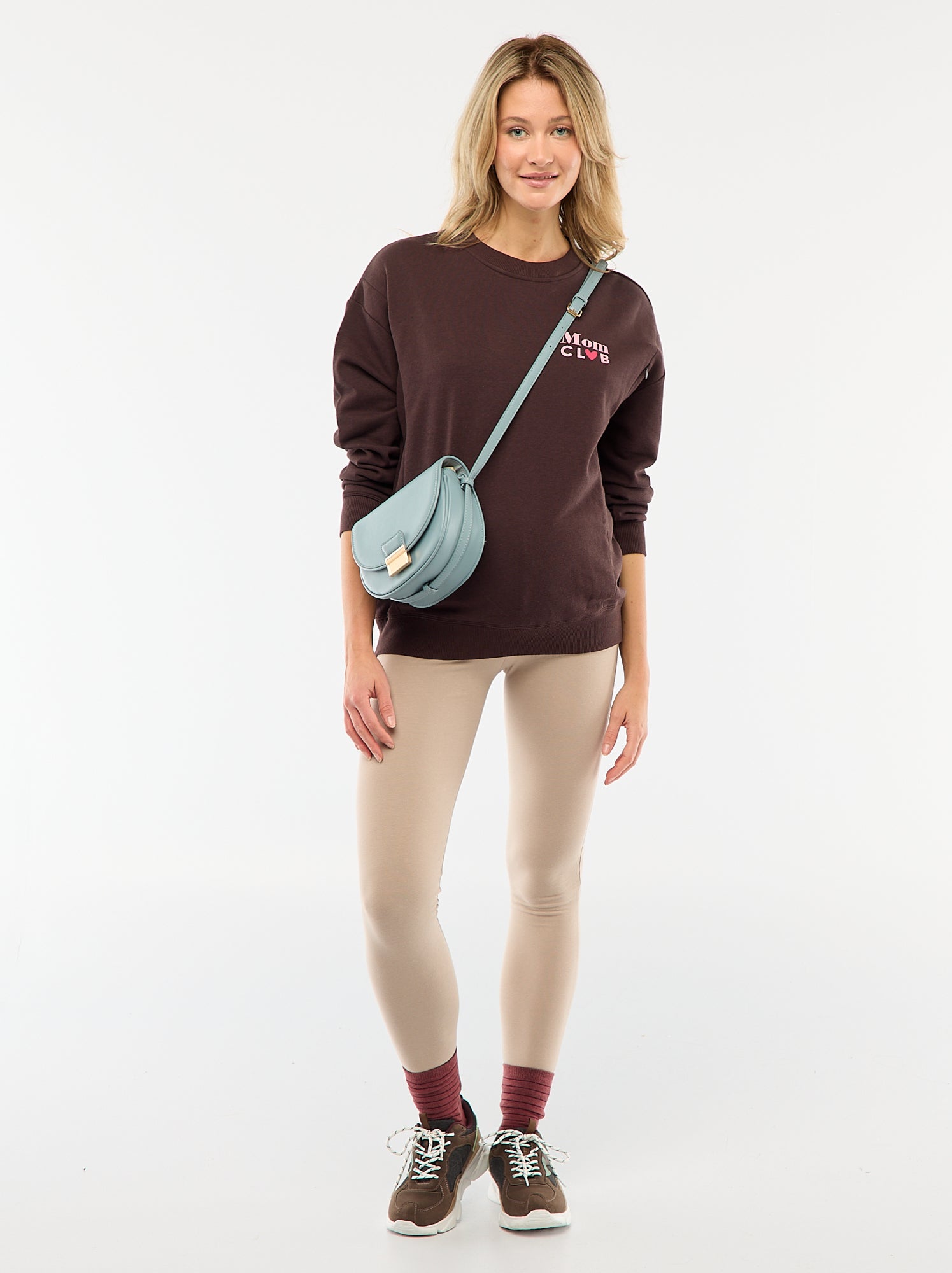 Legging grossesse long en jersey uni - Beige