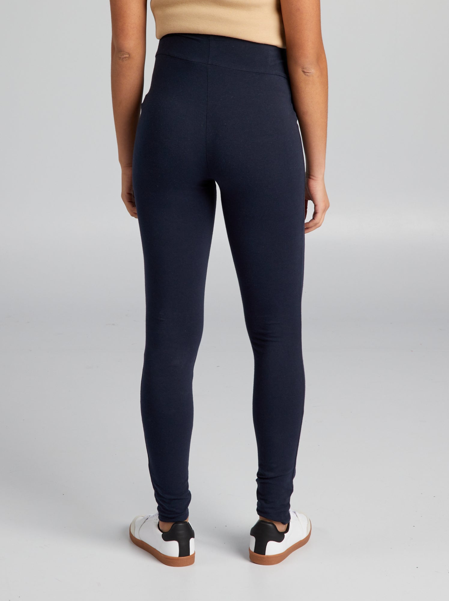 Legging grossesse long en jersey uni - Bleu