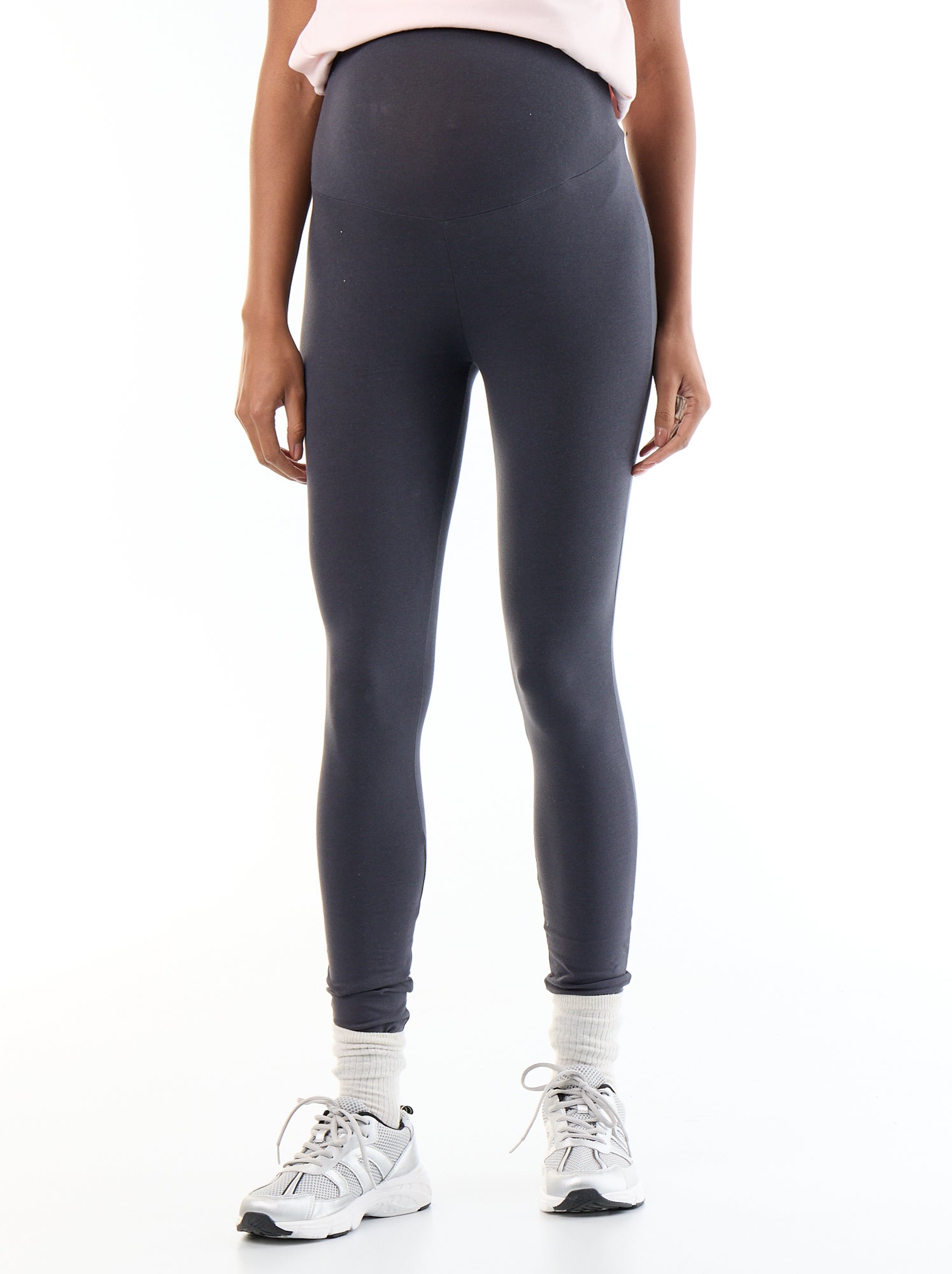 Legging grossesse long en jersey uni - Gris