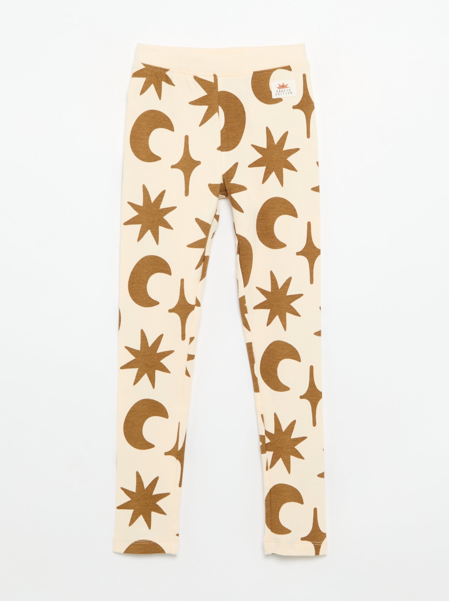 Legging imprimé en maille côtelée - Blanc