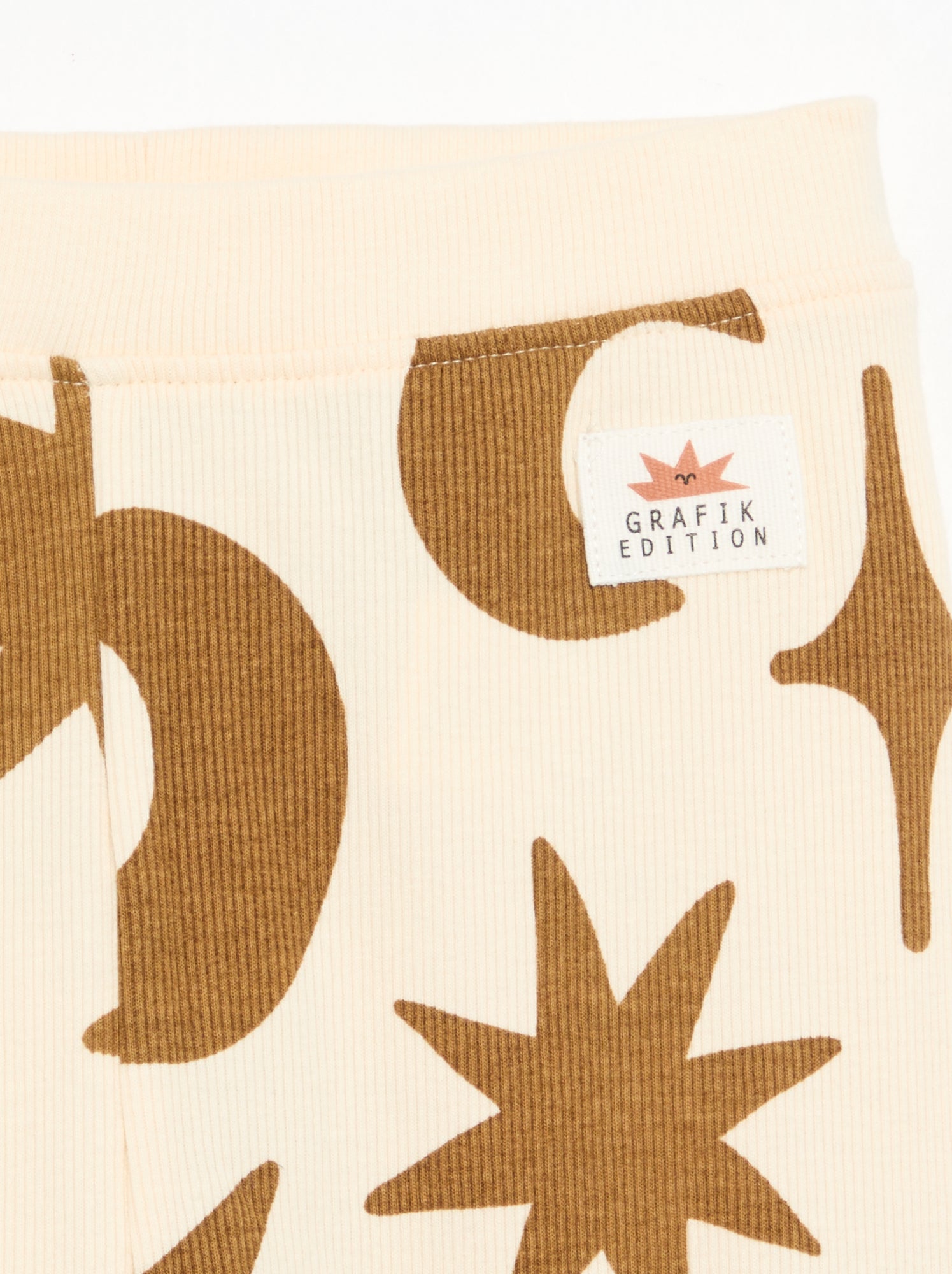 Legging imprimé en maille côtelée - Blanc