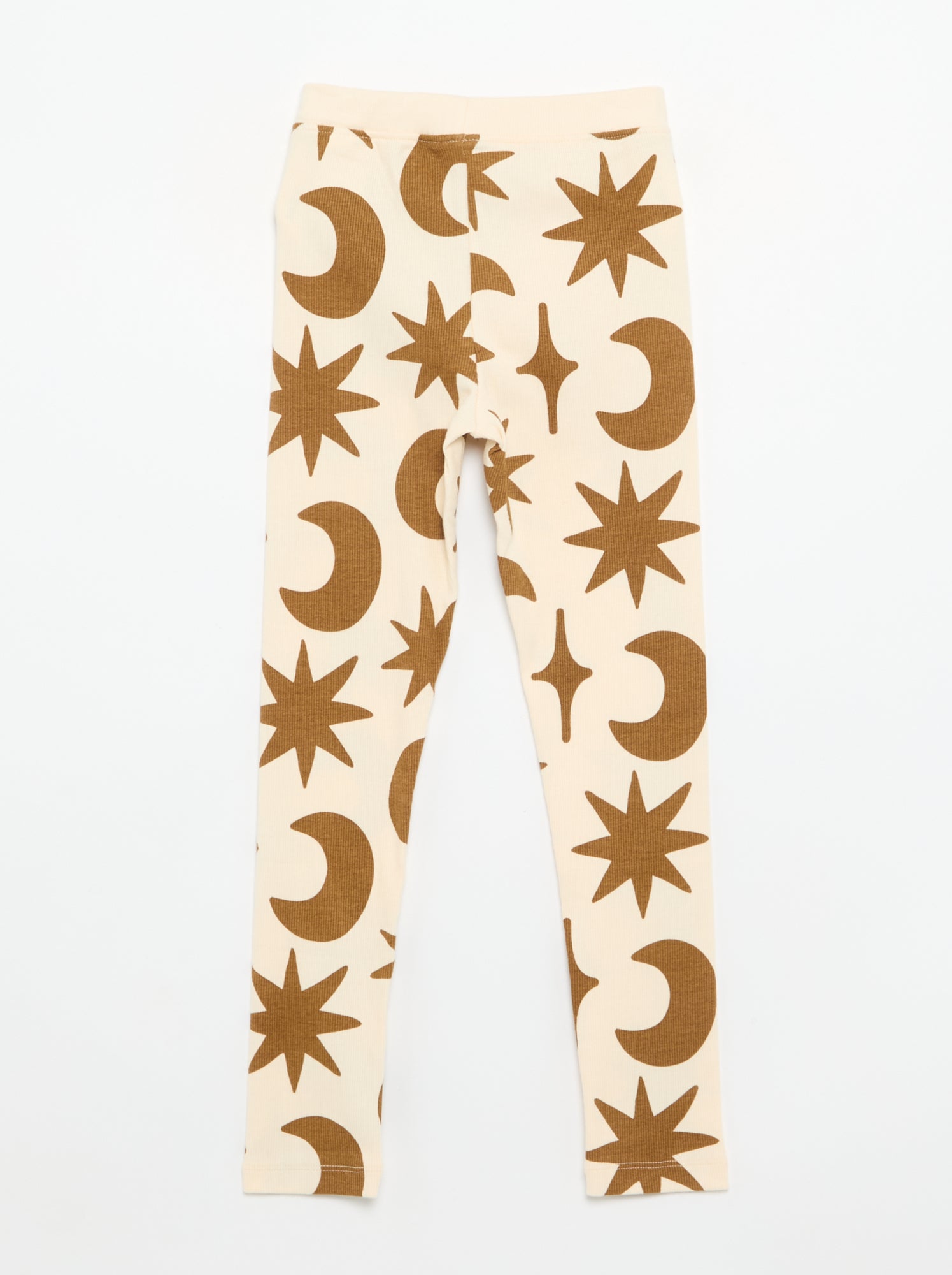 Legging imprimé en maille côtelée - Blanc