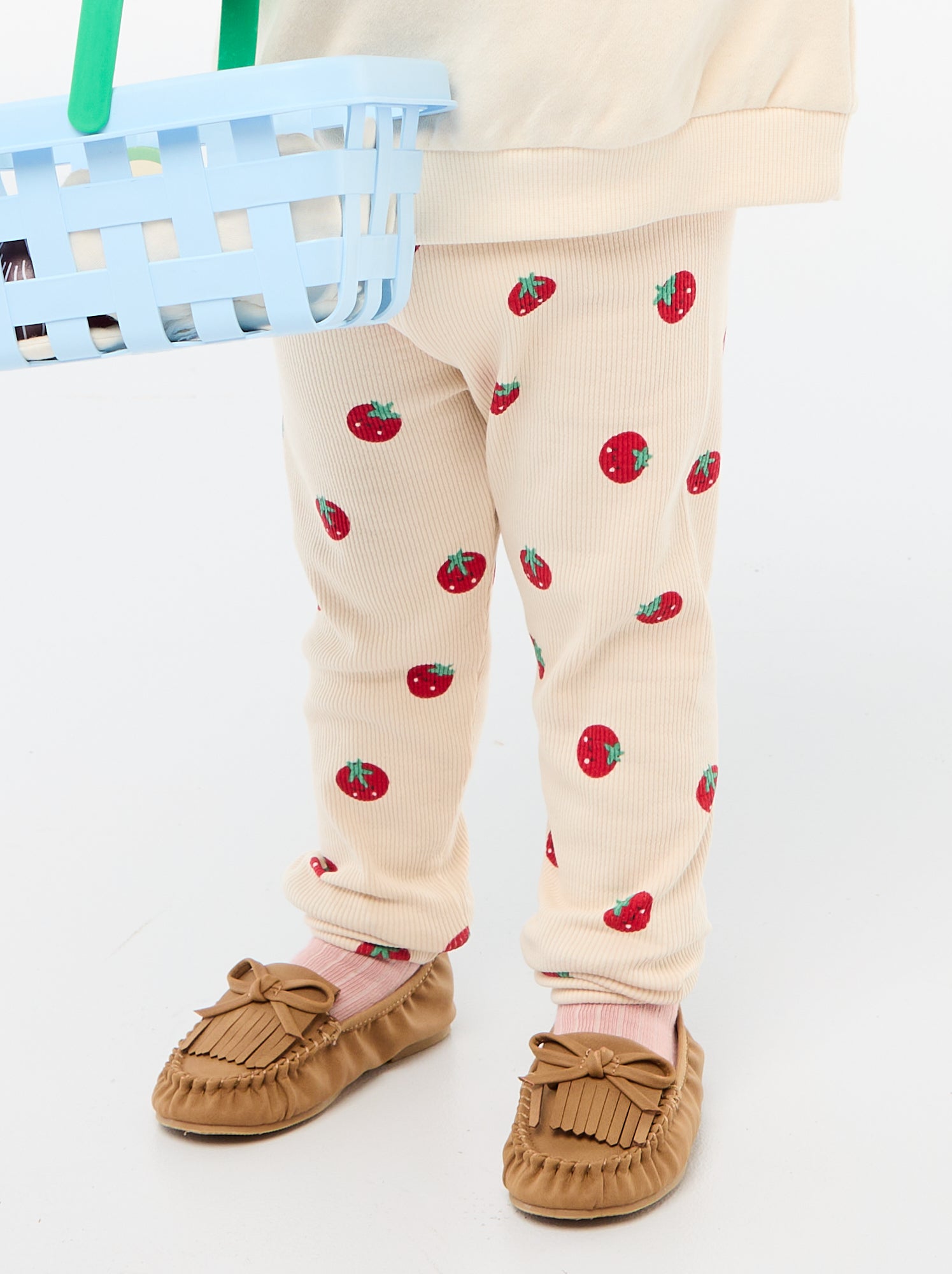 Legging long côtelé à motif - Beige (DMI88_18)