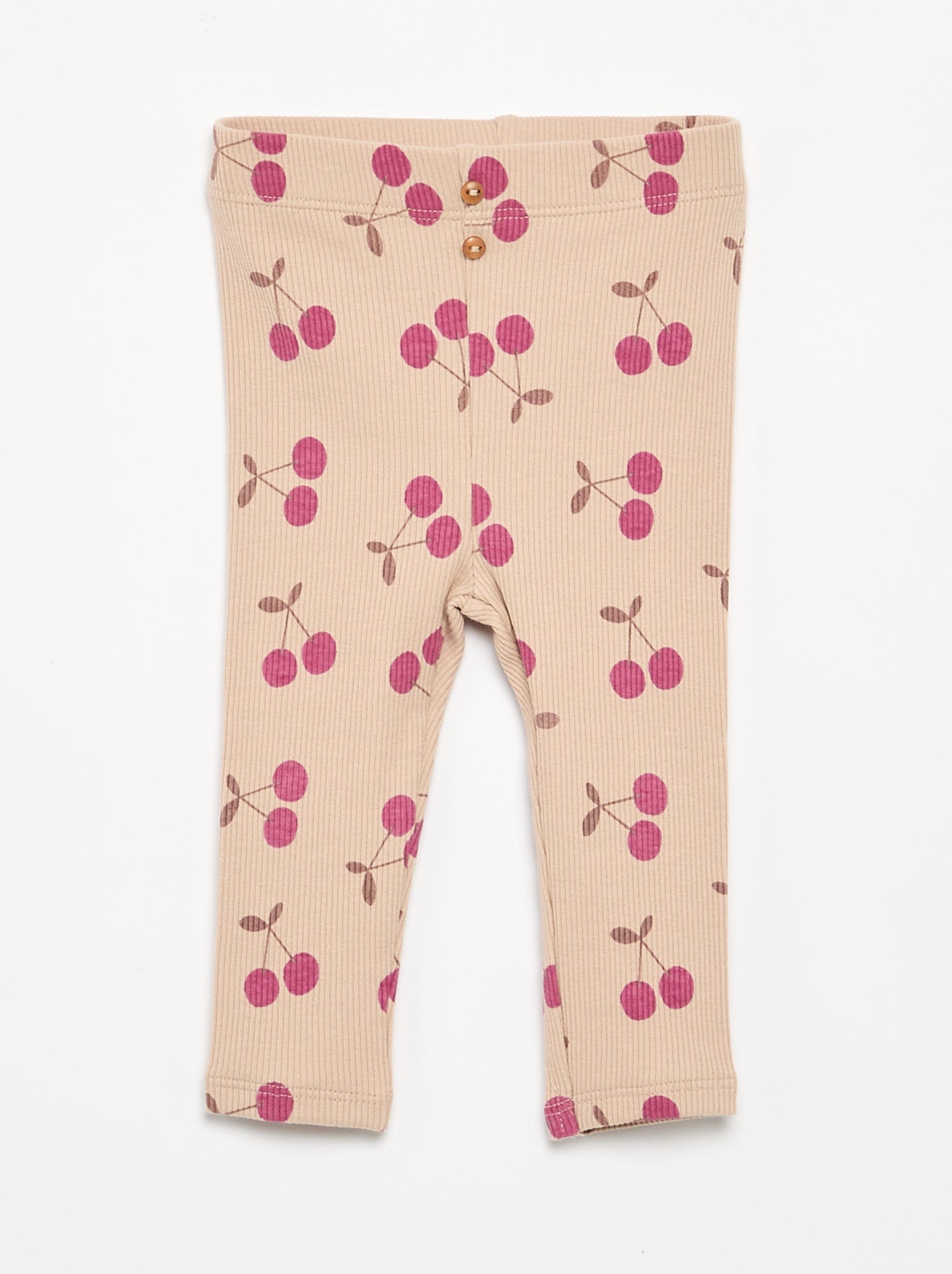 Legging long côtelé à motif - Beige (DMI88_21)