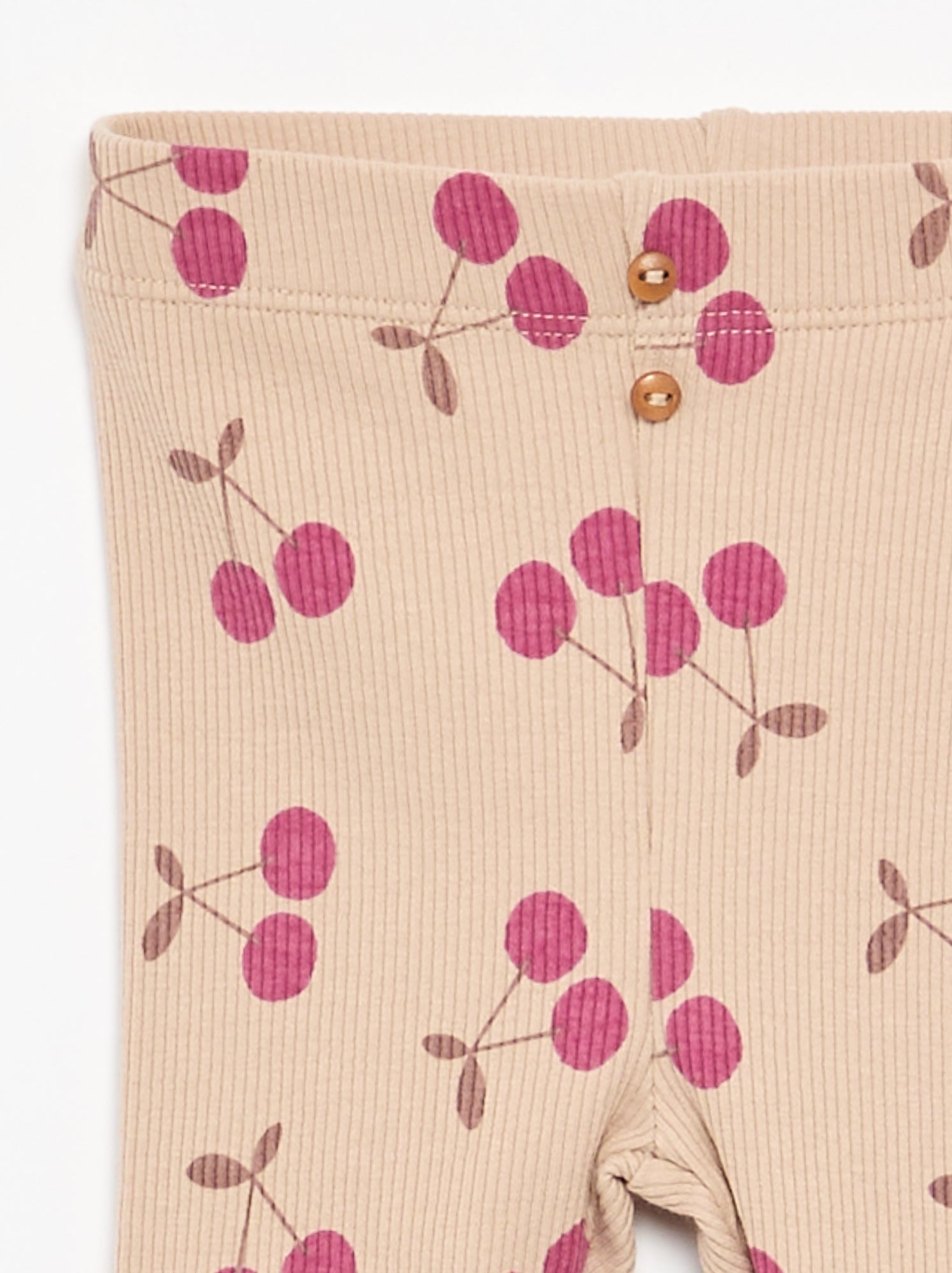 Legging long côtelé à motif - Beige (DMI88_21)