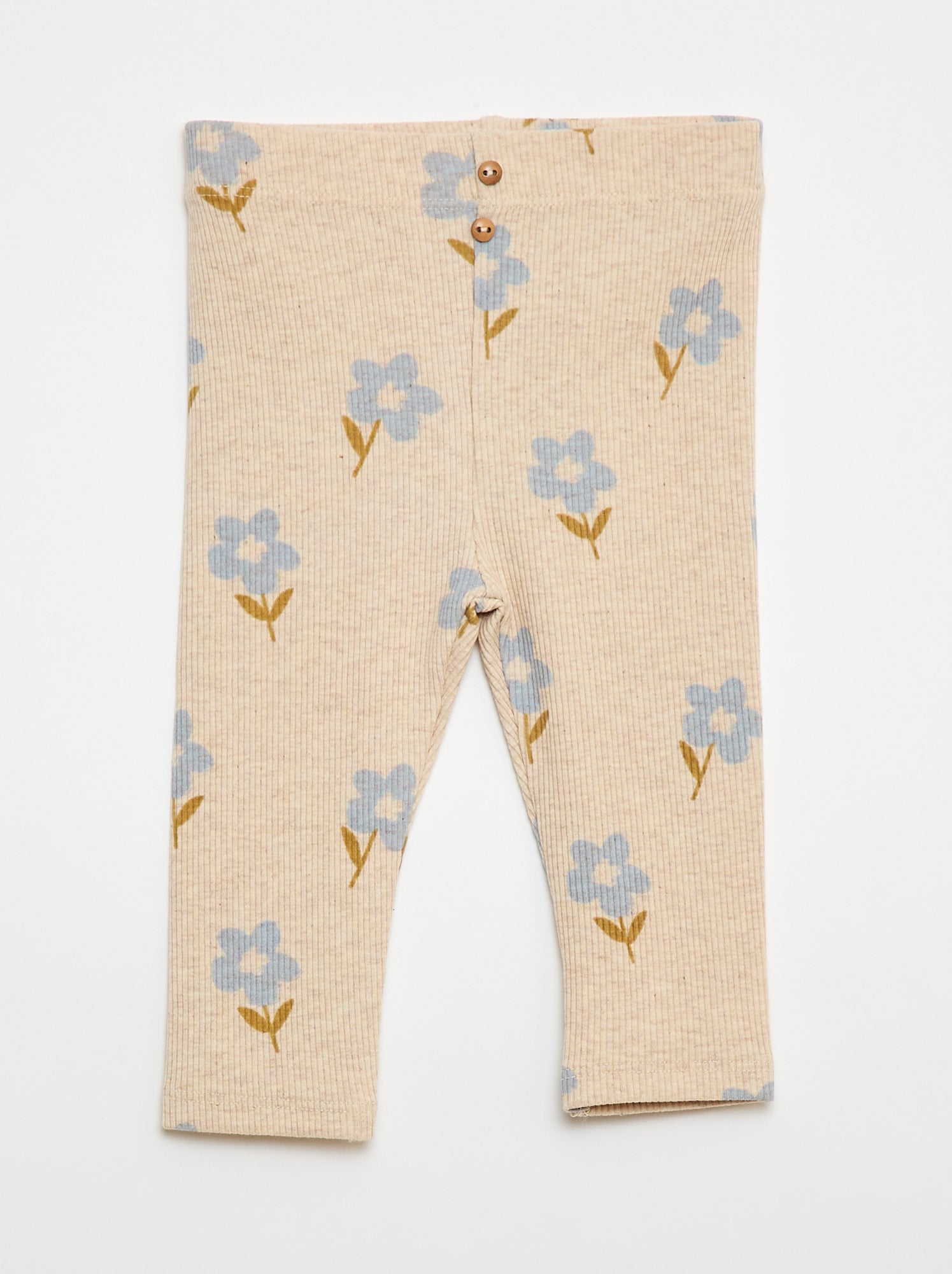 Legging long côtelé à motif - Beige (DMI88_9)