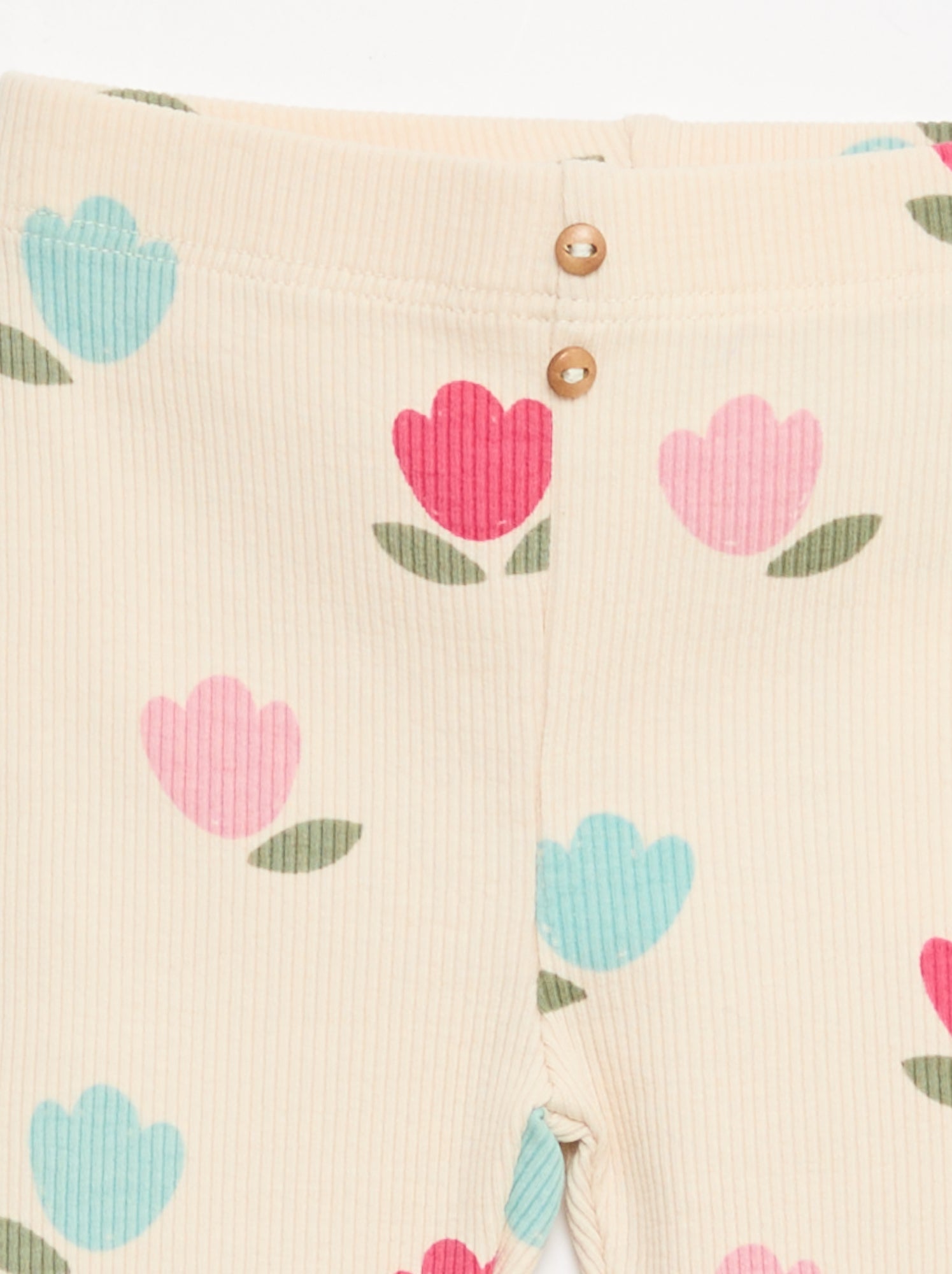 Legging long côtelé à motif - Blanc (DMI88_15)