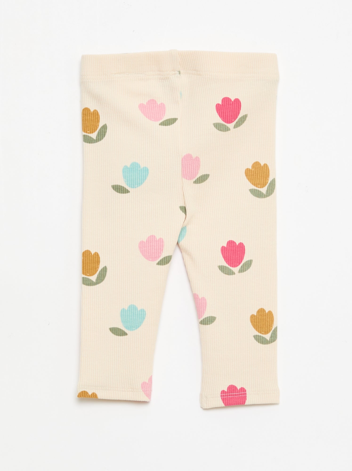 Legging long côtelé à motif - Blanc (DMI88_15)