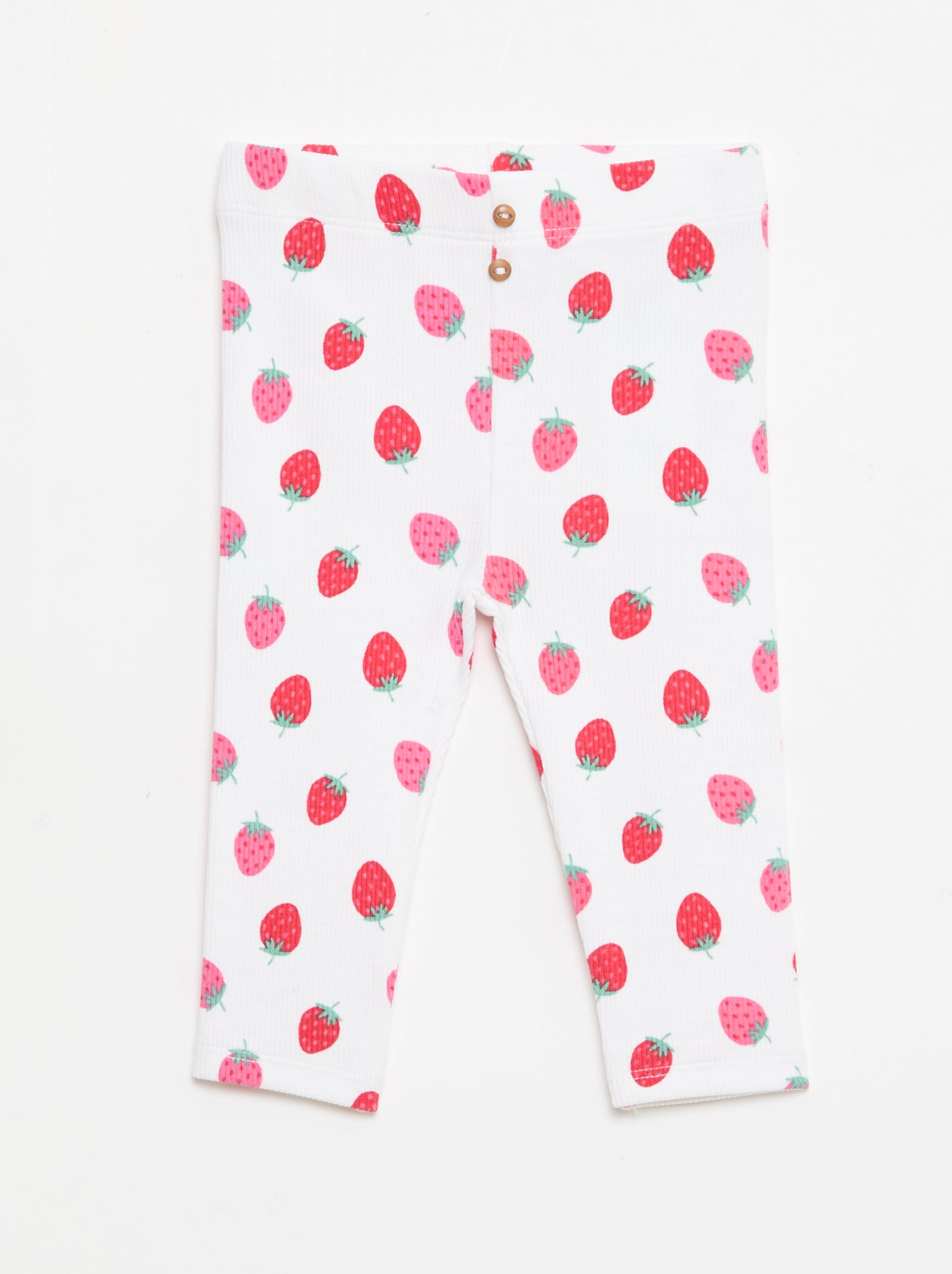 Legging long côtelé à motif - Blanc (DMI88_17)