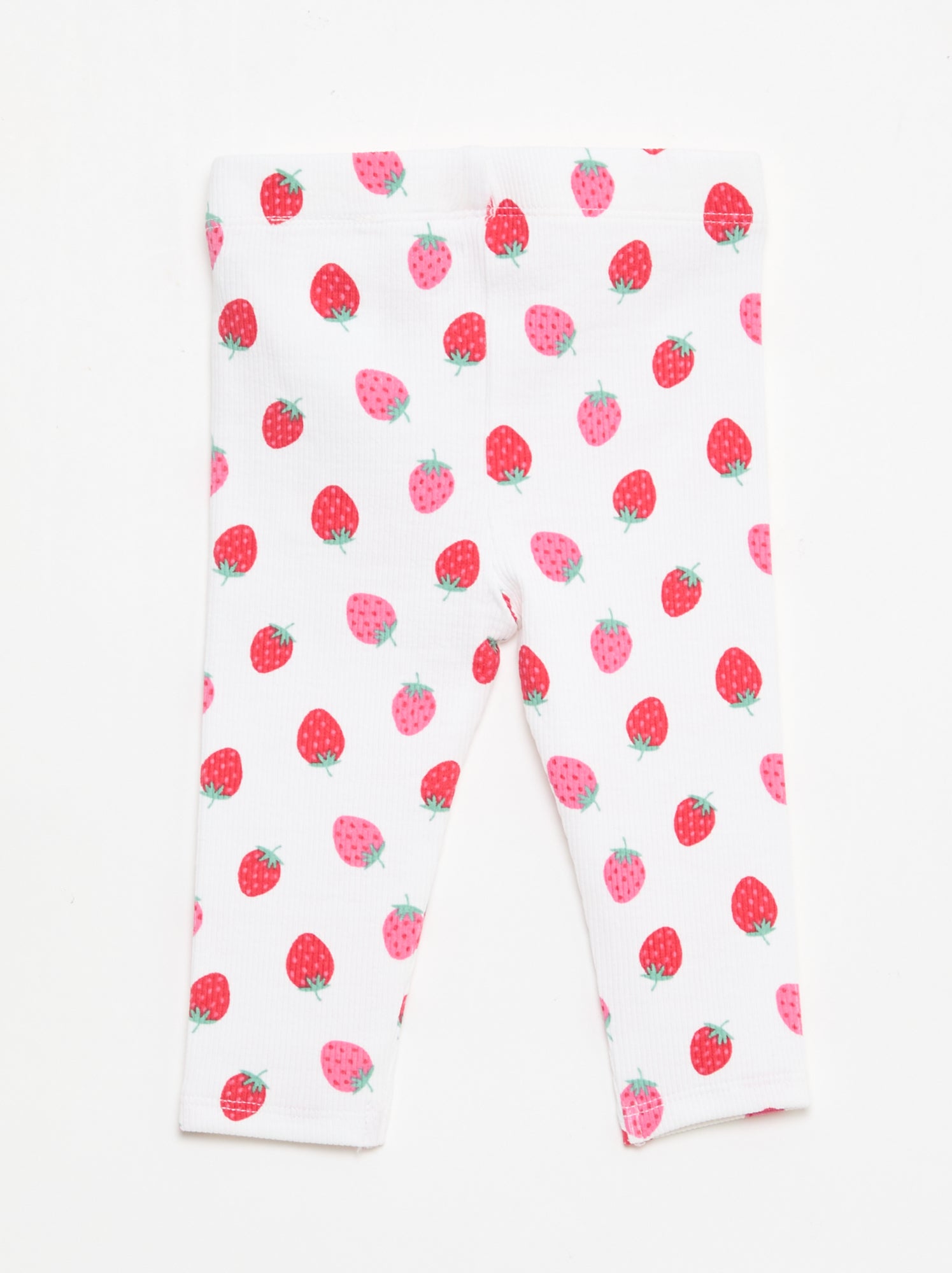 Legging long côtelé à motif - Blanc (DMI88_17)