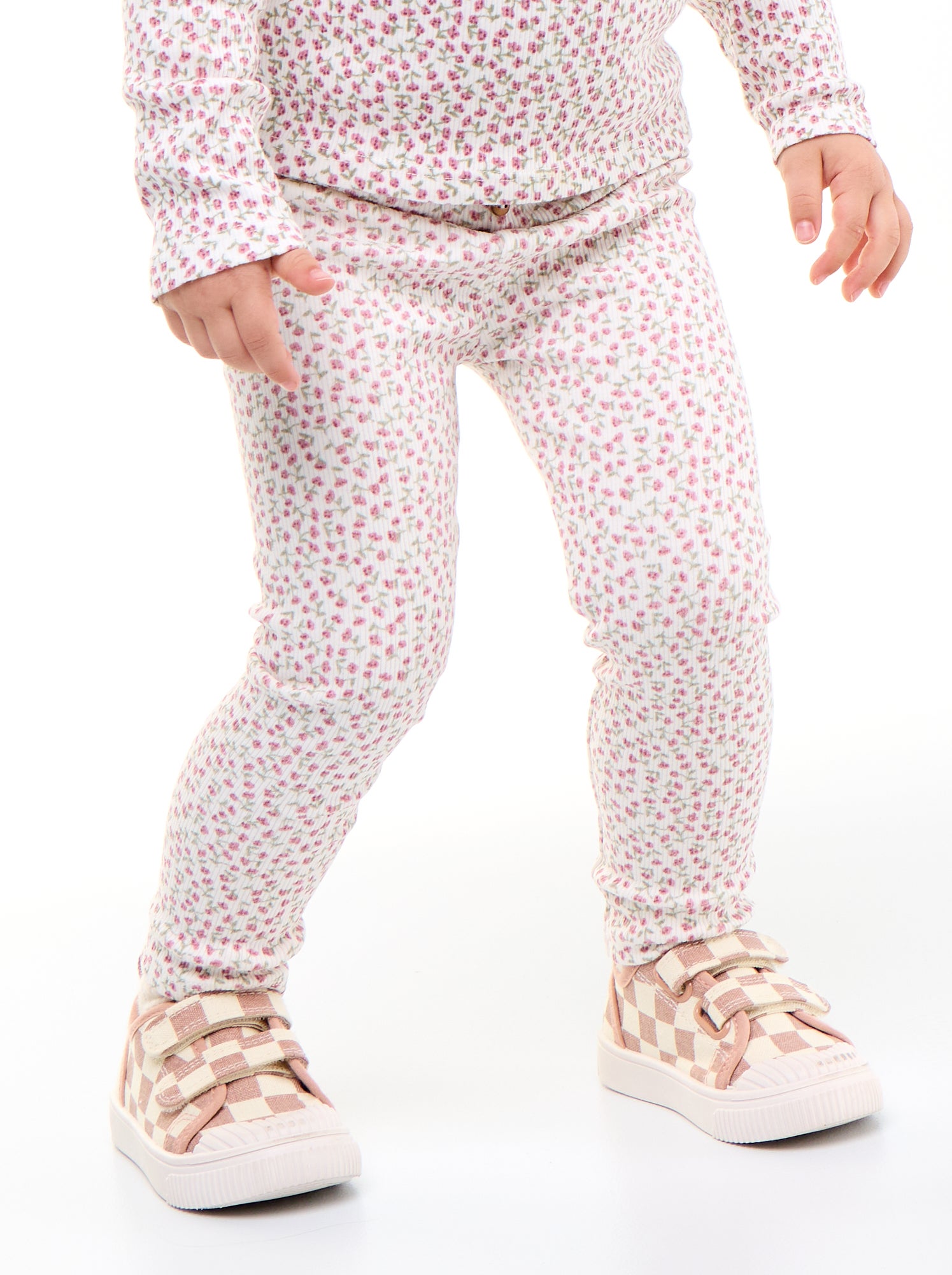 Legging long côtelé à motif - Blanc (DMI88_20)