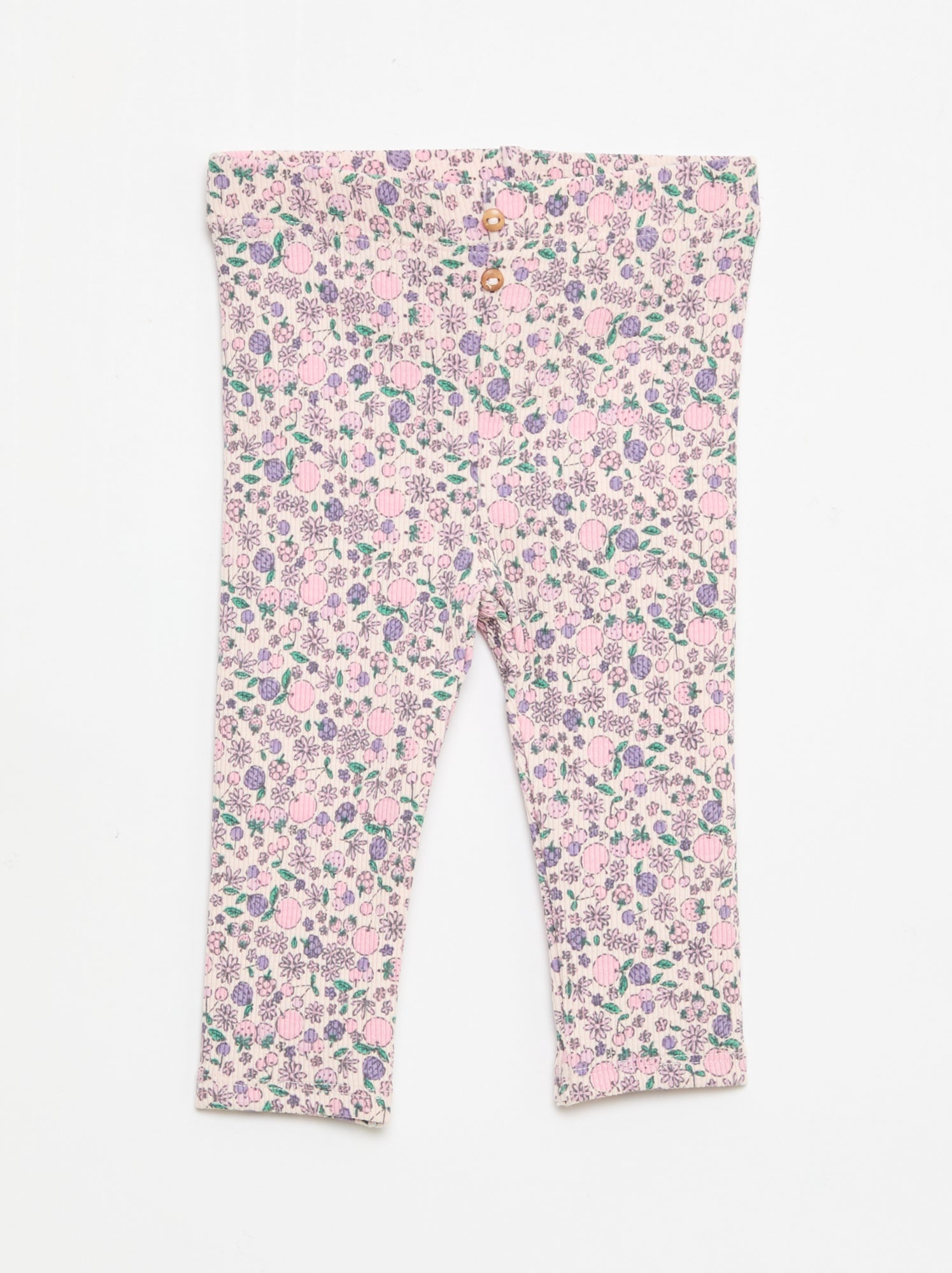 Legging long côtelé à motif - Rose (DMI88_14)