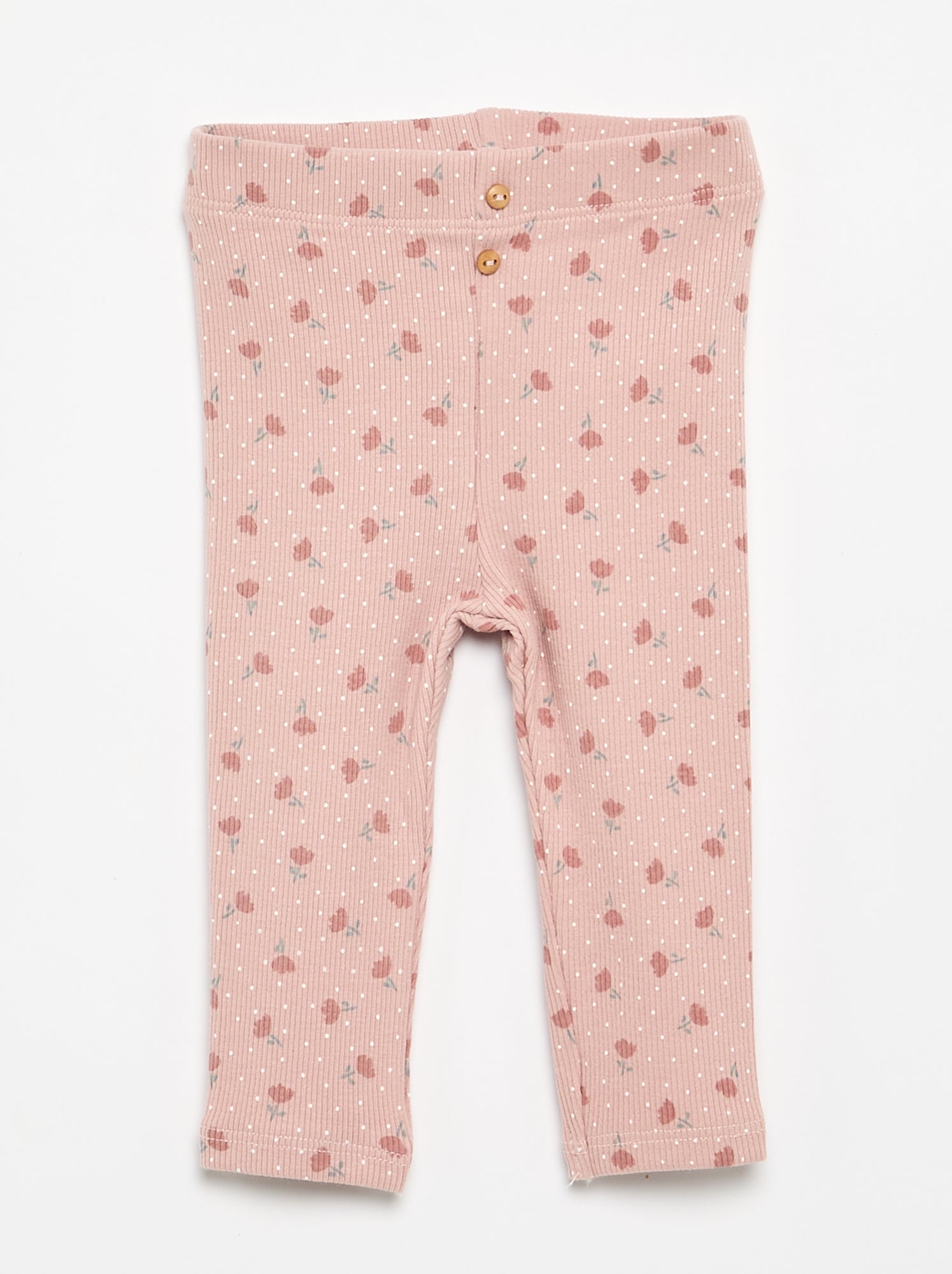 Legging long côtelé à motif - Rose (DMI88_28)