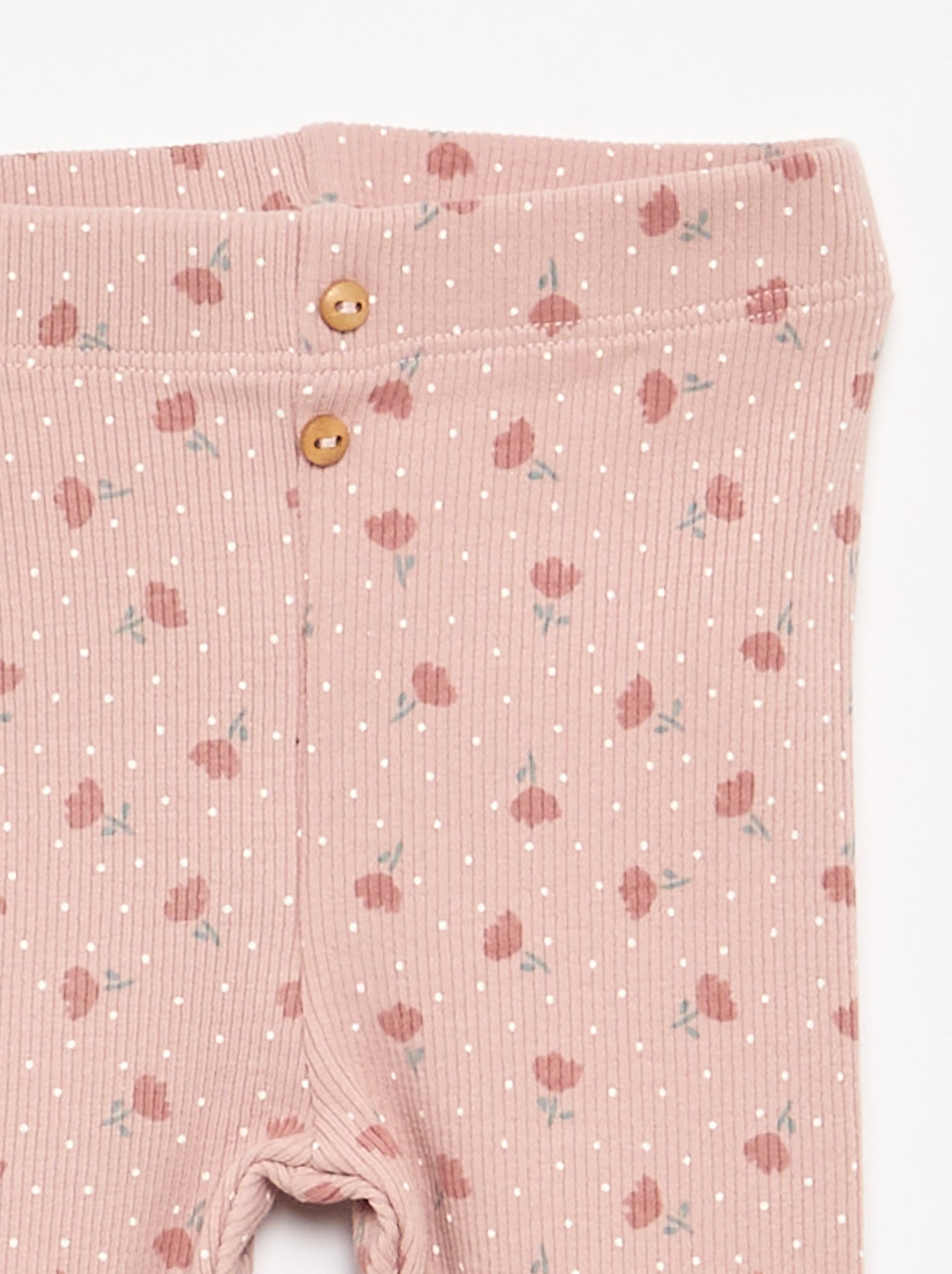 Legging long côtelé à motif - Rose (DMI88_28)