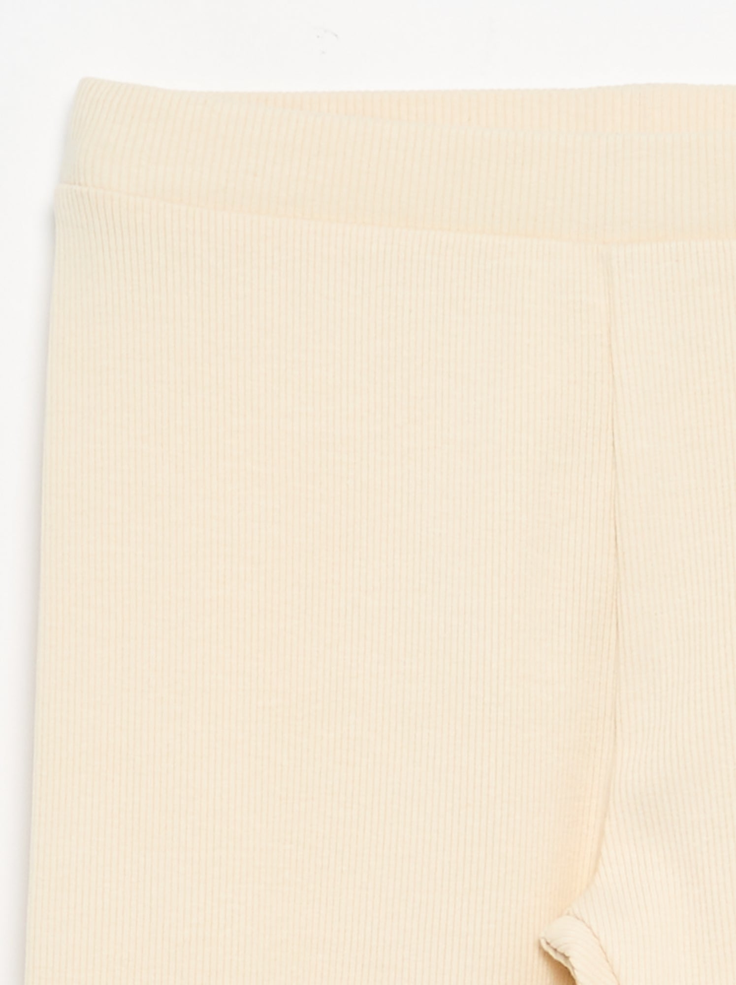 Legging long côtelé uni - Ecru