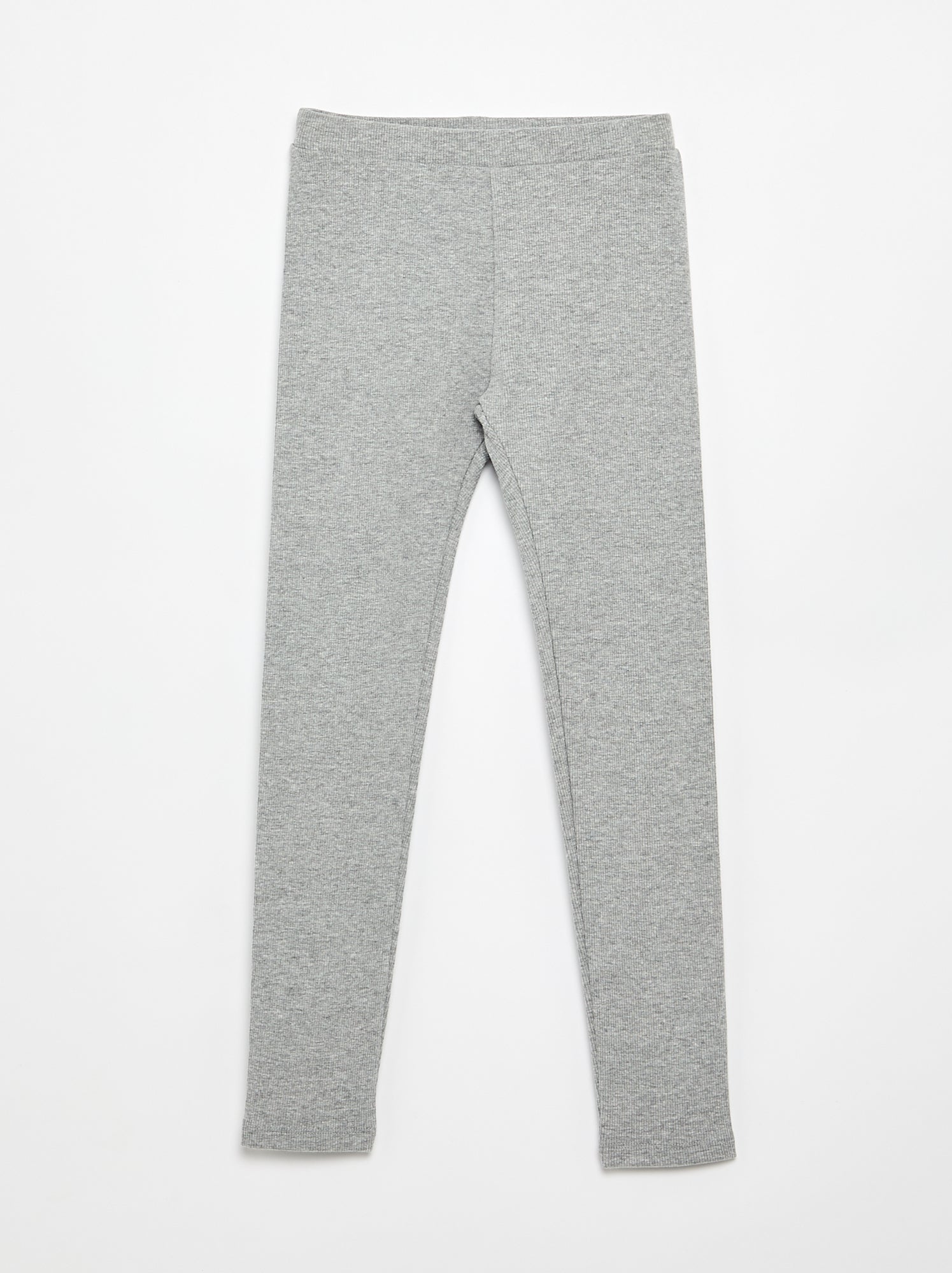 Legging long côtelé uni - Gris