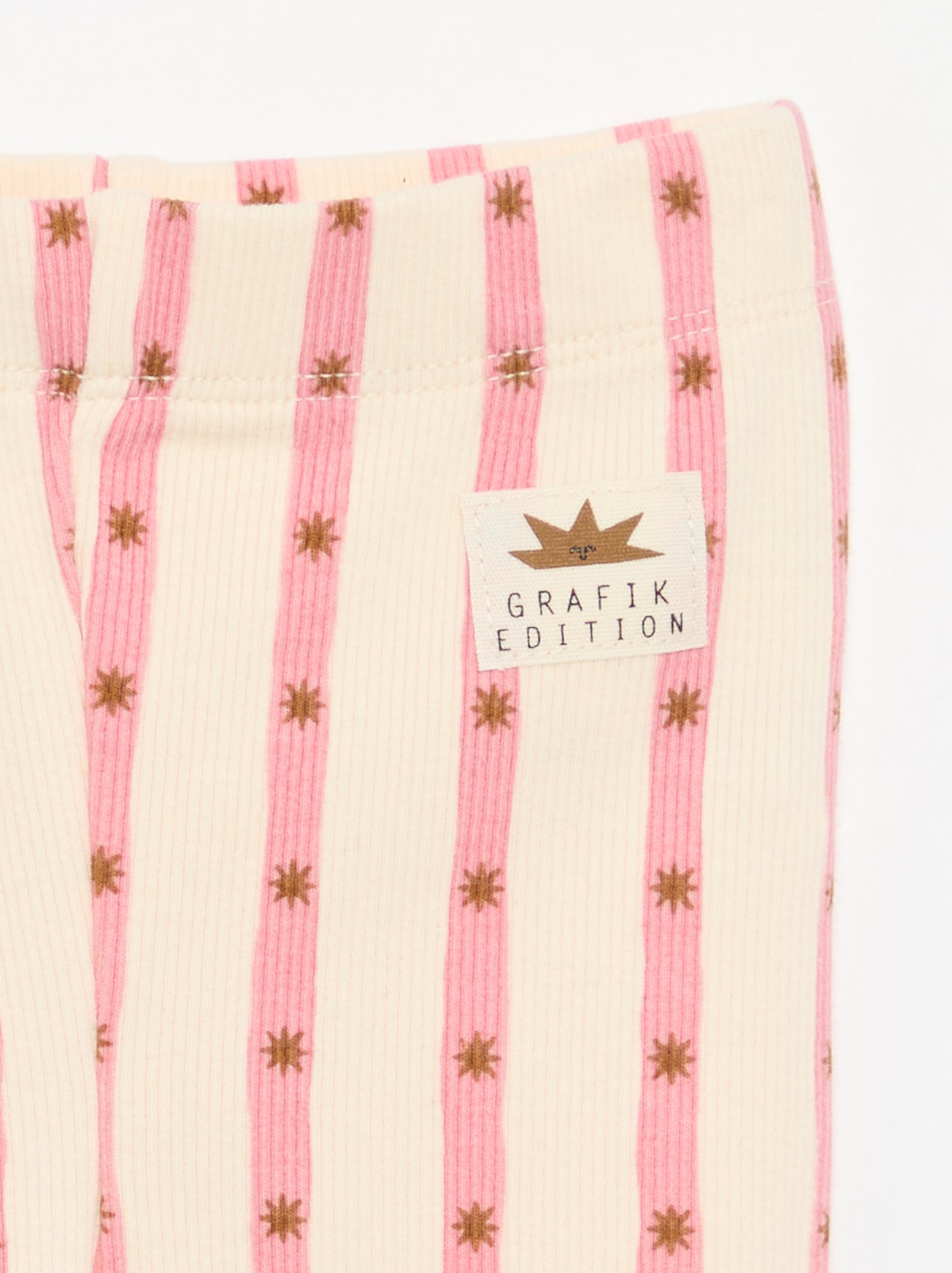 Legging rayé en maille côtelée - Blanc