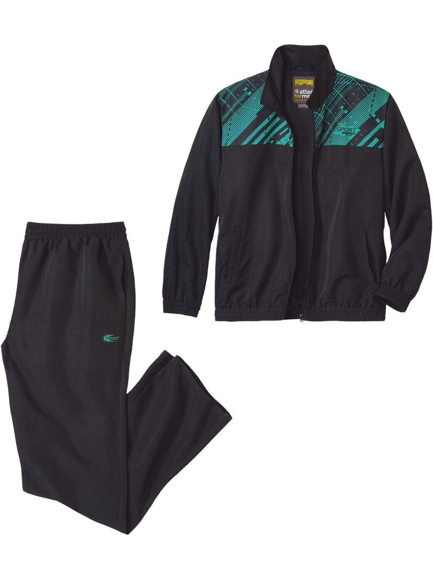 L'ensemble jogging microfibre sport team  - atlas for men - Noir