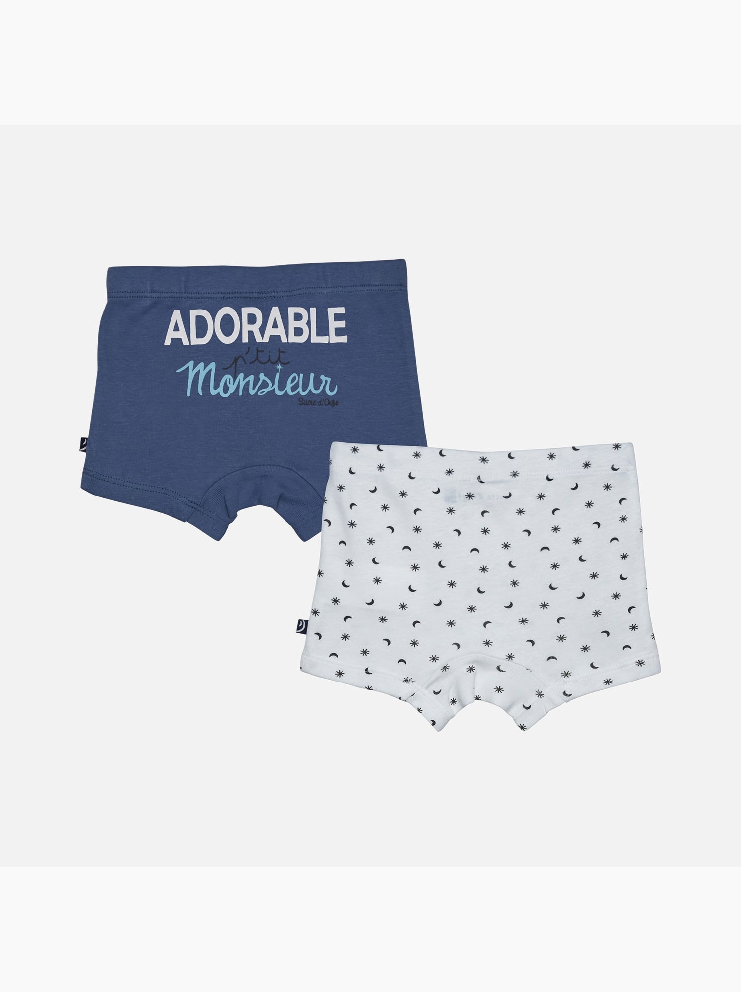 Lot 2 boxers garcon fontainebleau - Bleu Blanc