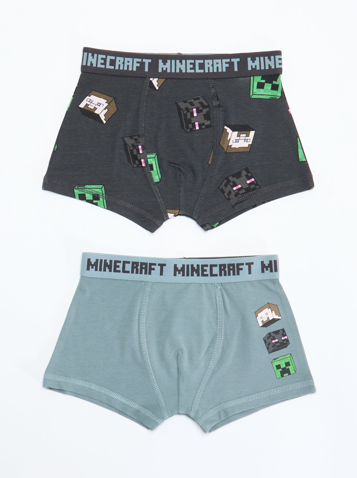 Lot 2 boxers 'Minecraft' - Gris